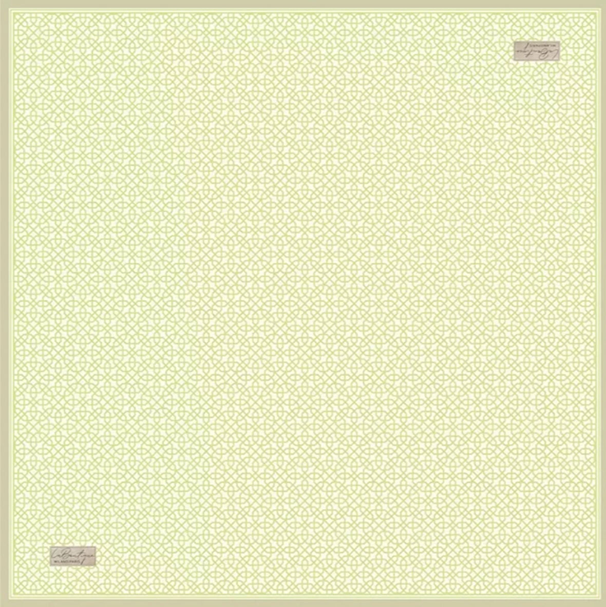 La Boutique Tivil Saf İpek Eşarp 233318 - 49038 Yeşil Karışık Desen