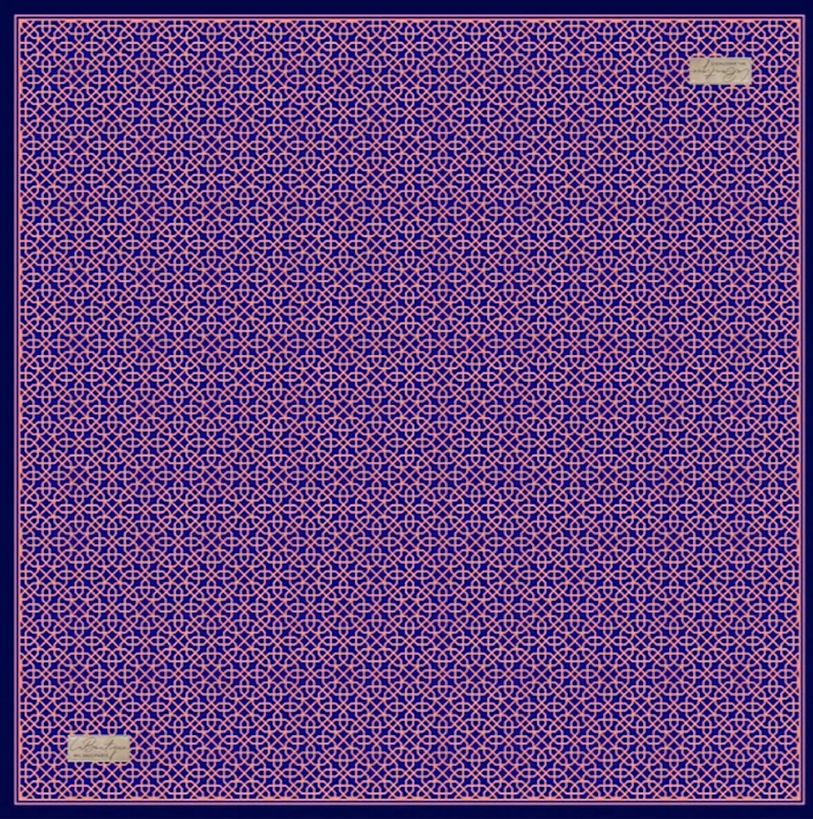 La Boutique Tivil Saf İpek Eşarp 233326 - 49037 Mavi Karışık Desen