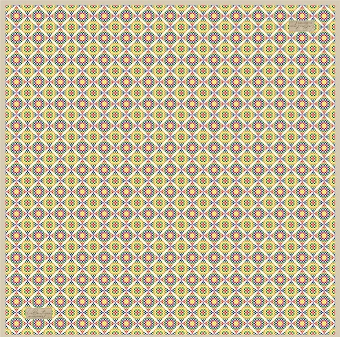 La Boutique Tivil Saf İpek Eşarp 233808 - 49140 Beyaz Karışık Desen