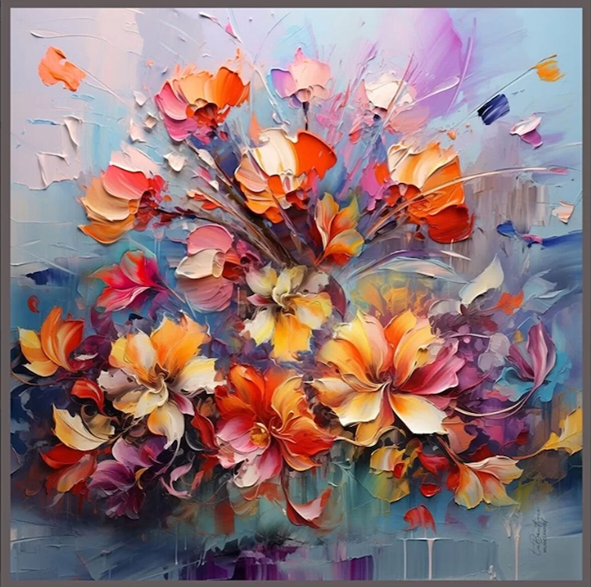 La Boutique Tivil Saf İpek Eşarp 235201 - 49056 Mavi Karışık Desen