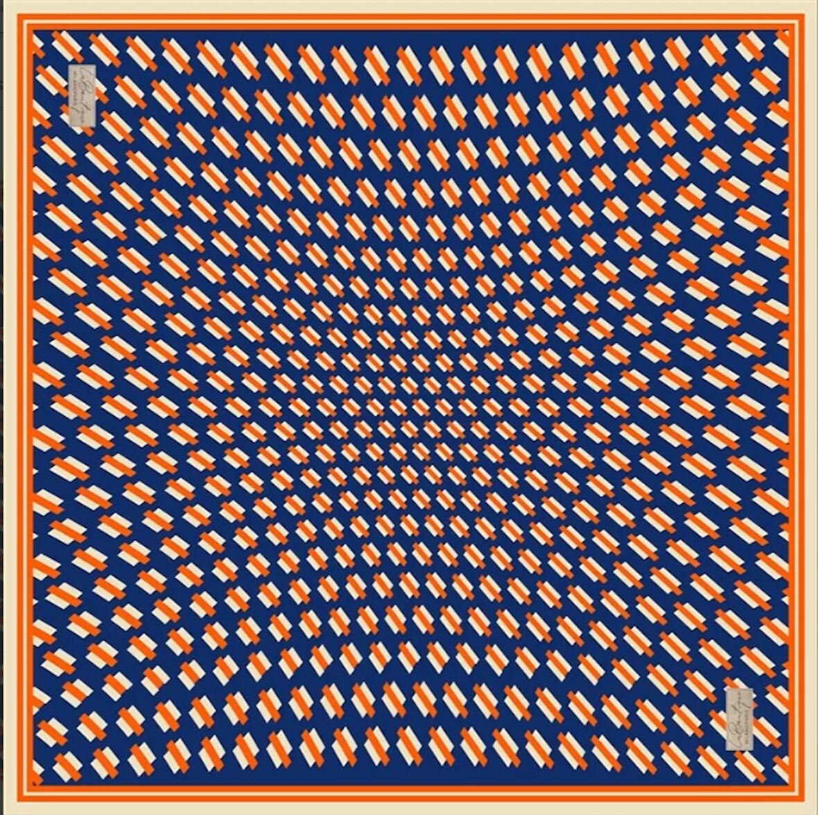 La Boutique Tivil Saf İpek Eşarp 235402 - 49027 Mavi Karışık Desen