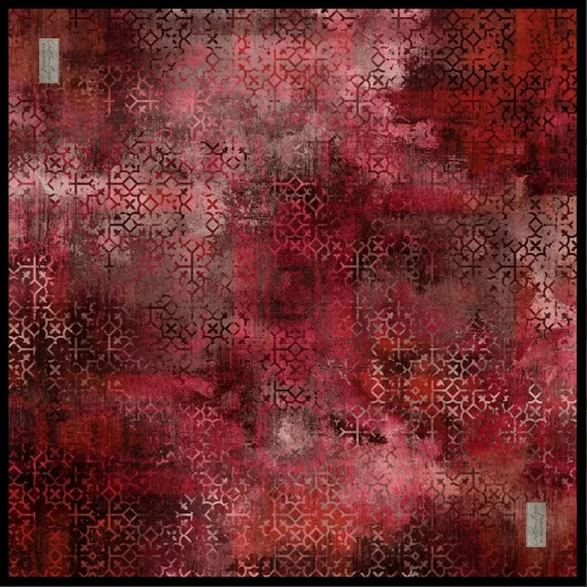 La Boutique Tivil Saf İpek Eşarp 232707 - 49049 Kırmızı Karışık Desen