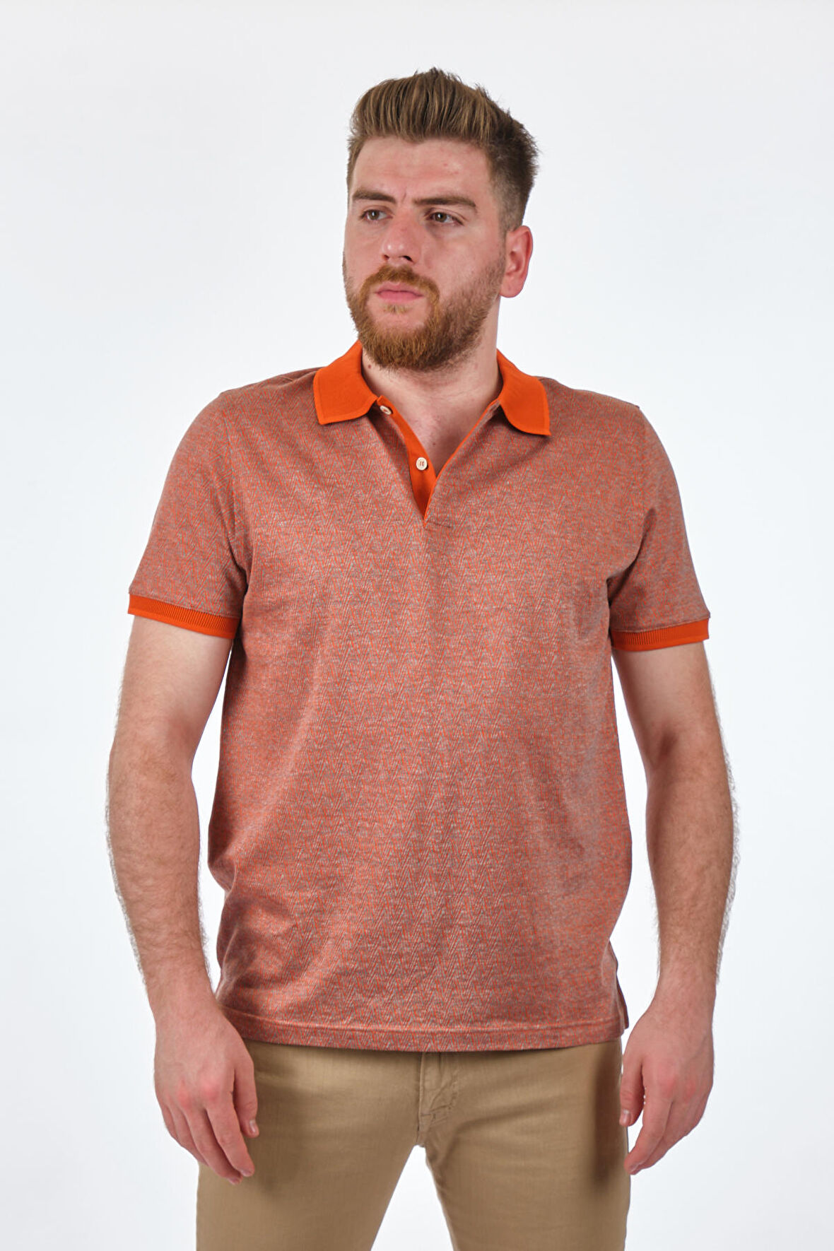 Vakko Polo Yaka Oranj Erkek T-Shirt 8599407