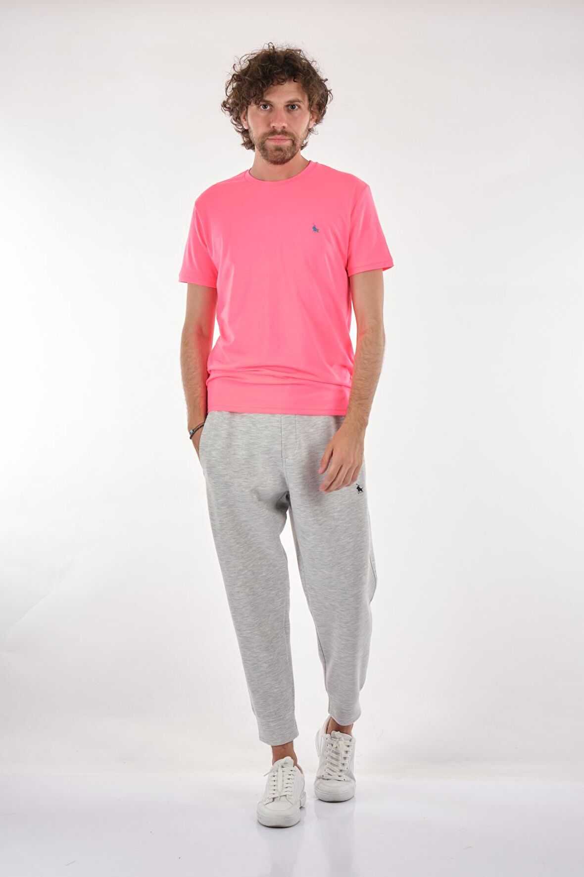 Polo Lastikli Paça Normal Bel Lastikli Gri-Melanj Erkek Eşofman Altı BK-304005