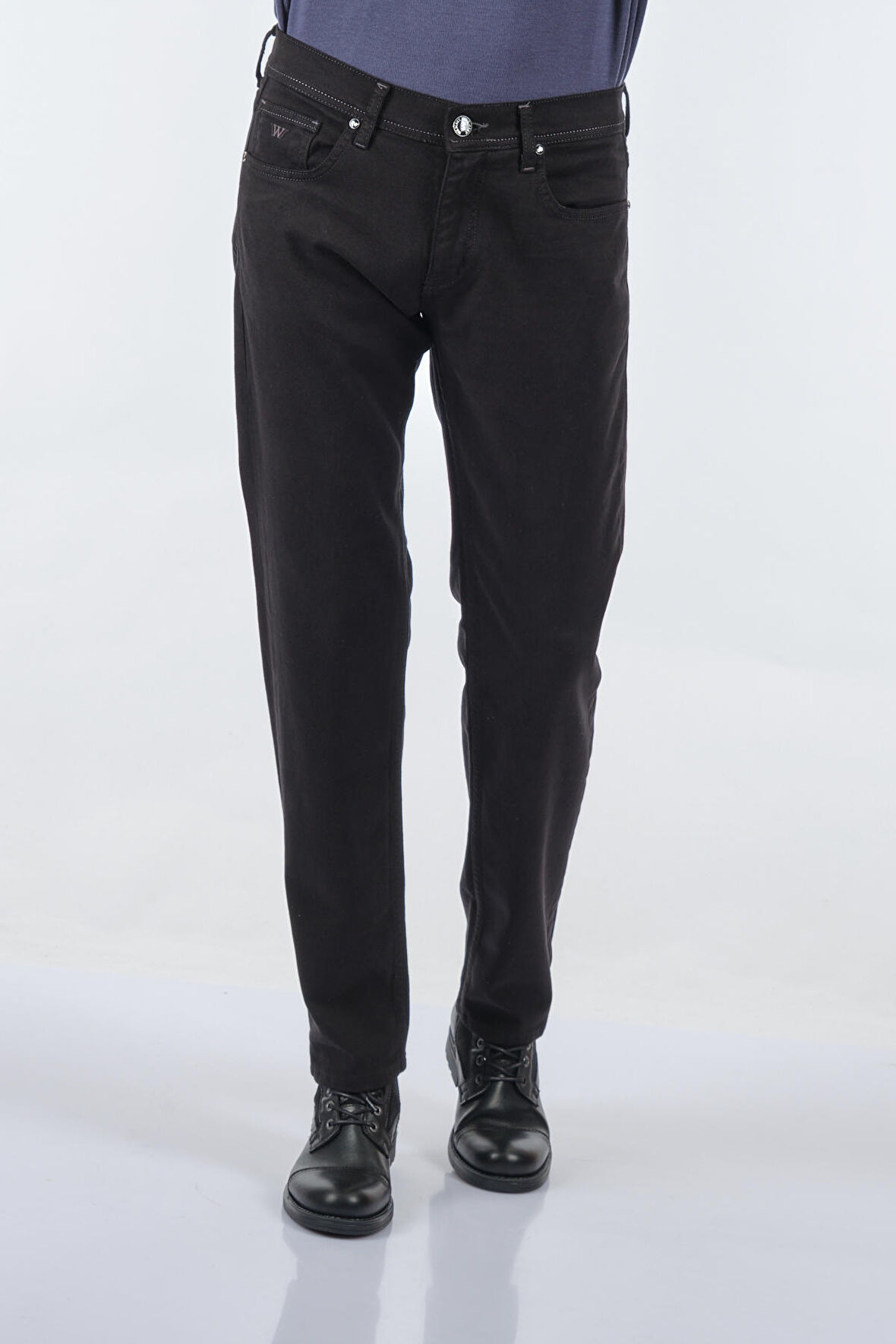 Wemsey Duble Paça Normal Bel Siyah Erkek Pantolon WSK25PN47113