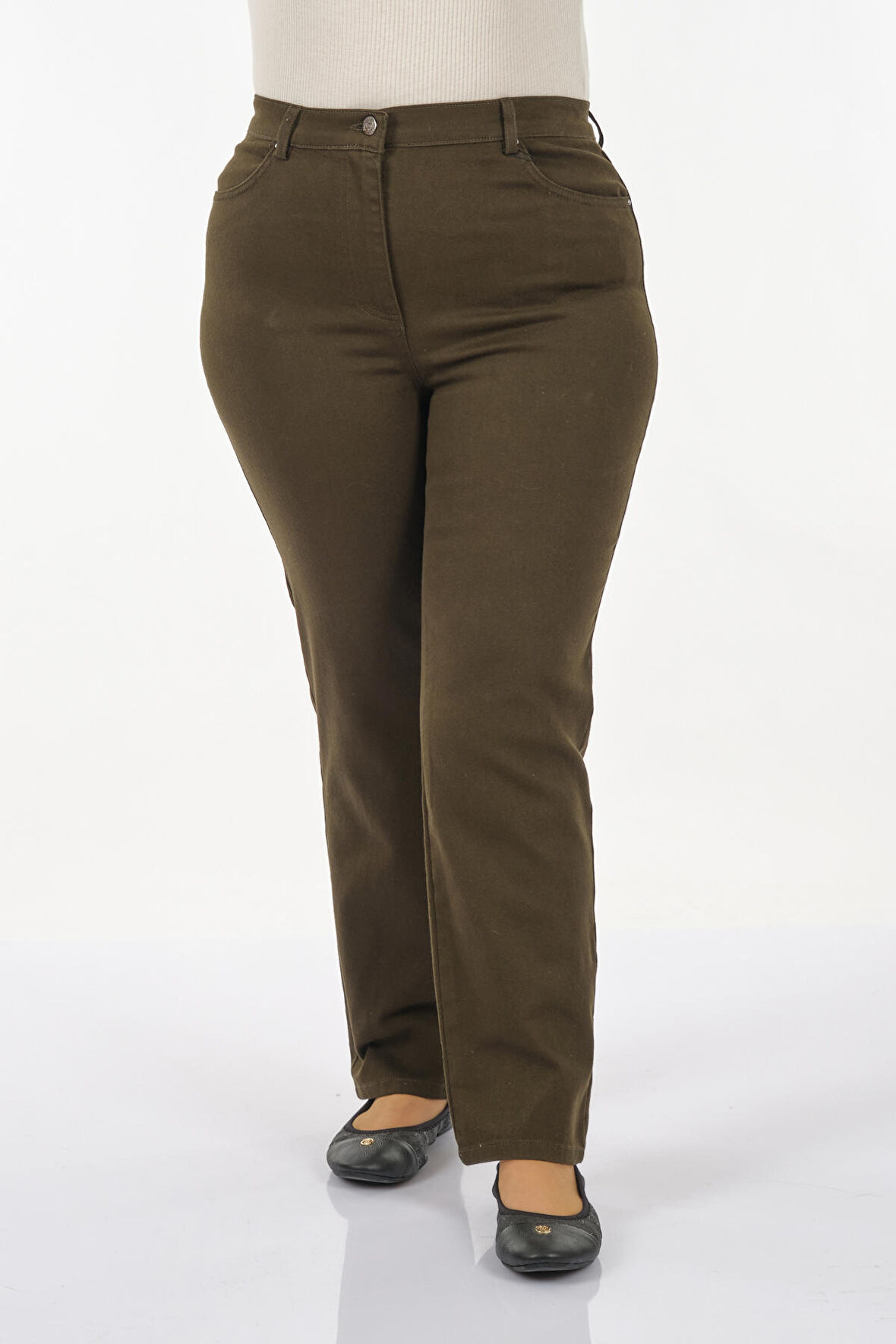 Düz Paça Siyah Kadın Pantolon 23k220