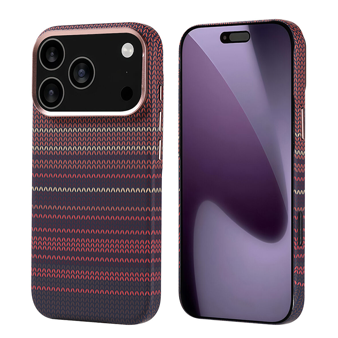 iPhone 17 Pro Kılıf Kablosuz Şarj Özellikli Karbon Fiber Görünümlü Nekst Kapak