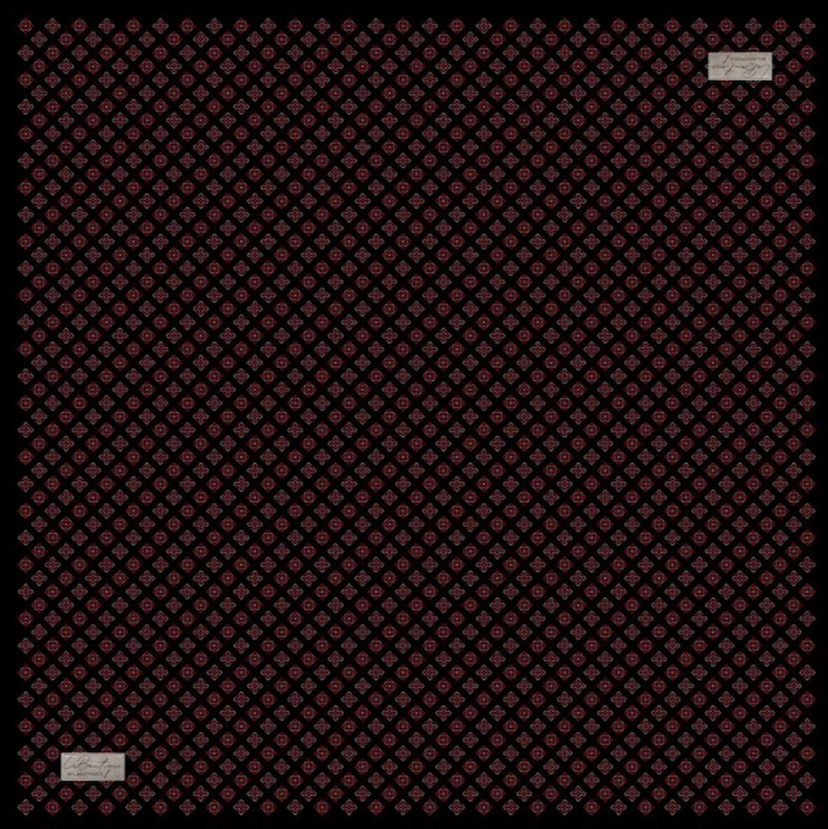 La Boutique Tivil Saf İpek Eşarp 236202 - 49009 Siyah Karışık Desen