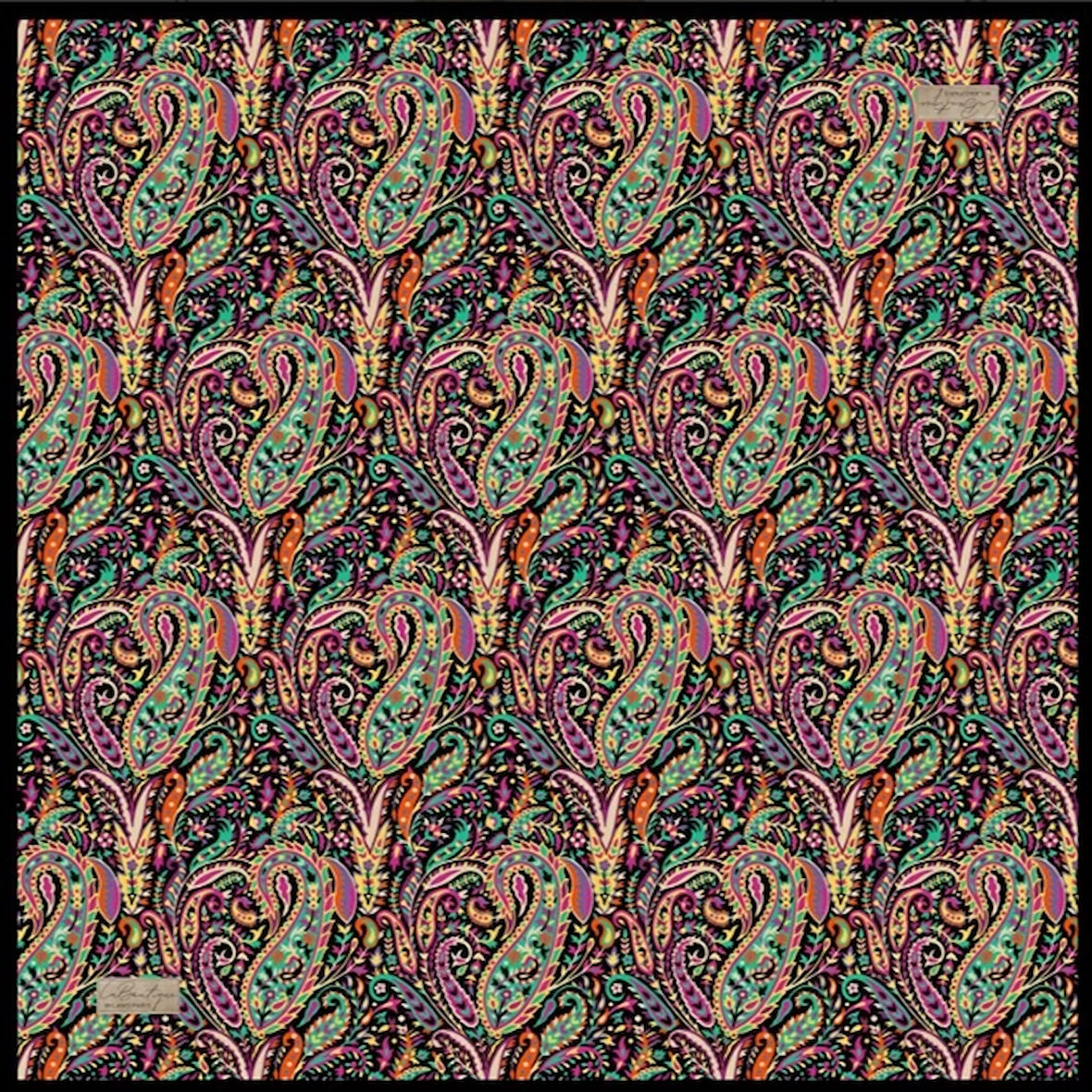 La Boutique Tivil Saf İpek Eşarp 236905 - 49089 Siyah Karışık Desen