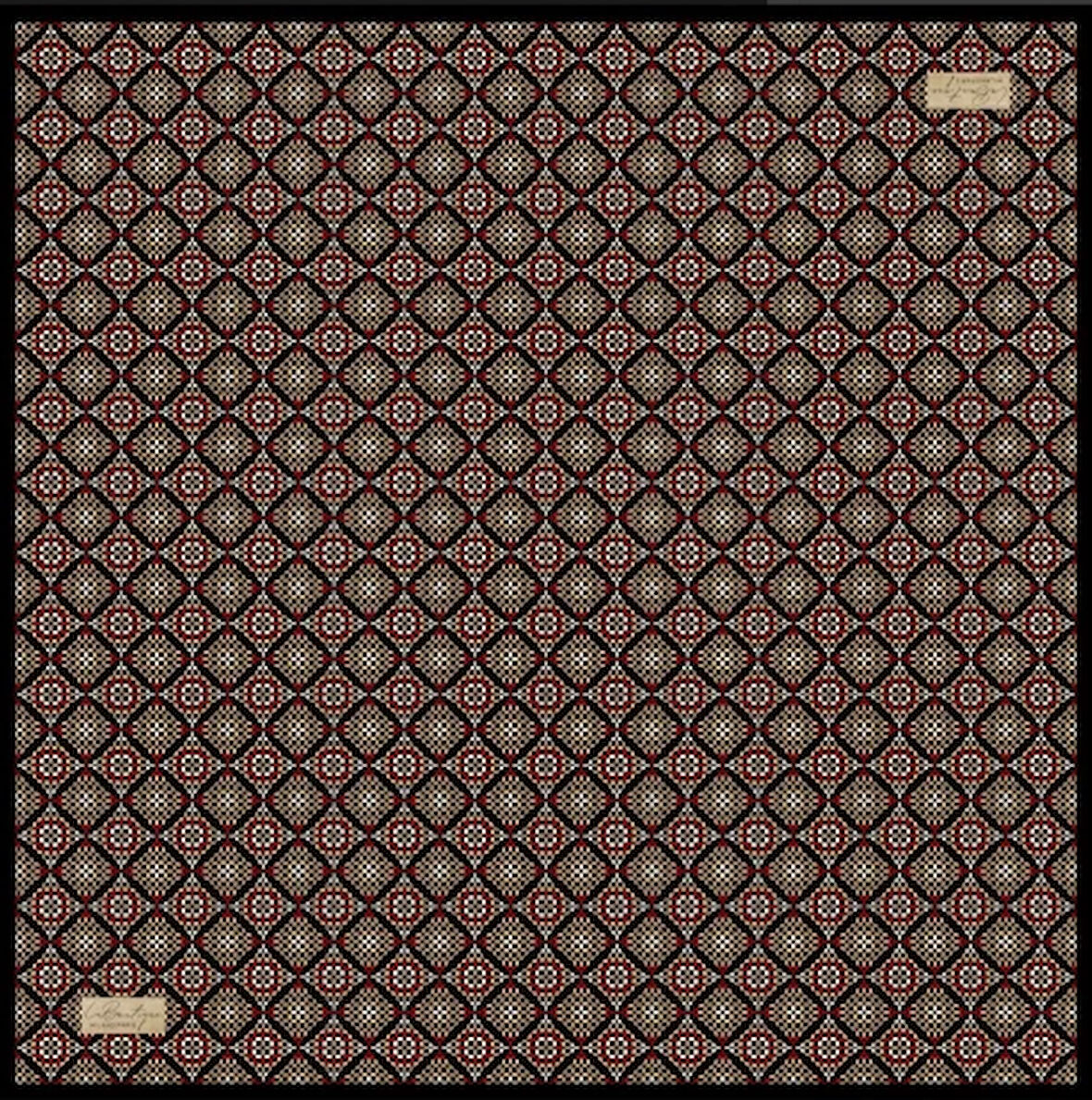 La Boutique Tivil Saf İpek Eşarp 233804 - 49141 Siyah Karışık Desen