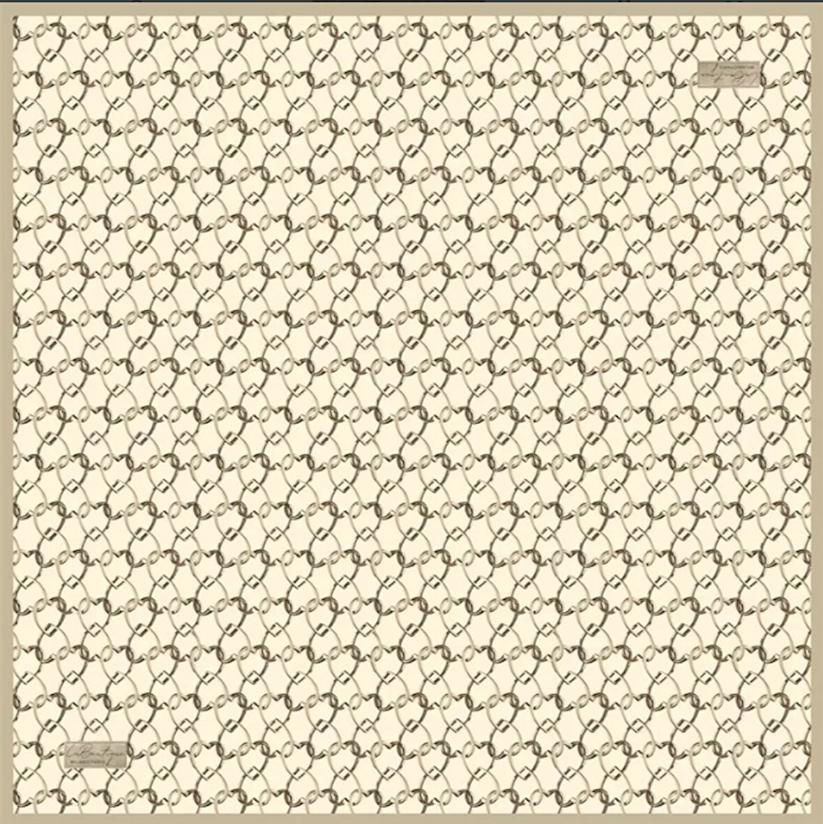 La Boutique Tivil Saf İpek Eşarp 236605 - 49066 Beyaz Karışık Desen