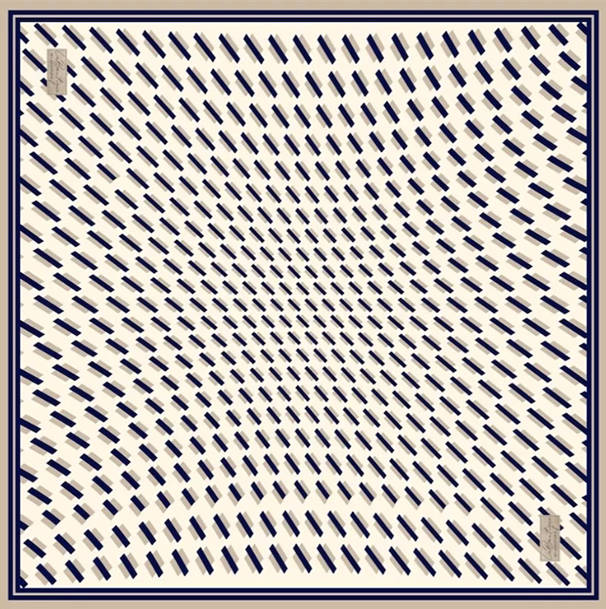 La Boutique Tivil Saf İpek Eşarp 235403 - 49025 Beyaz Karışık Desen