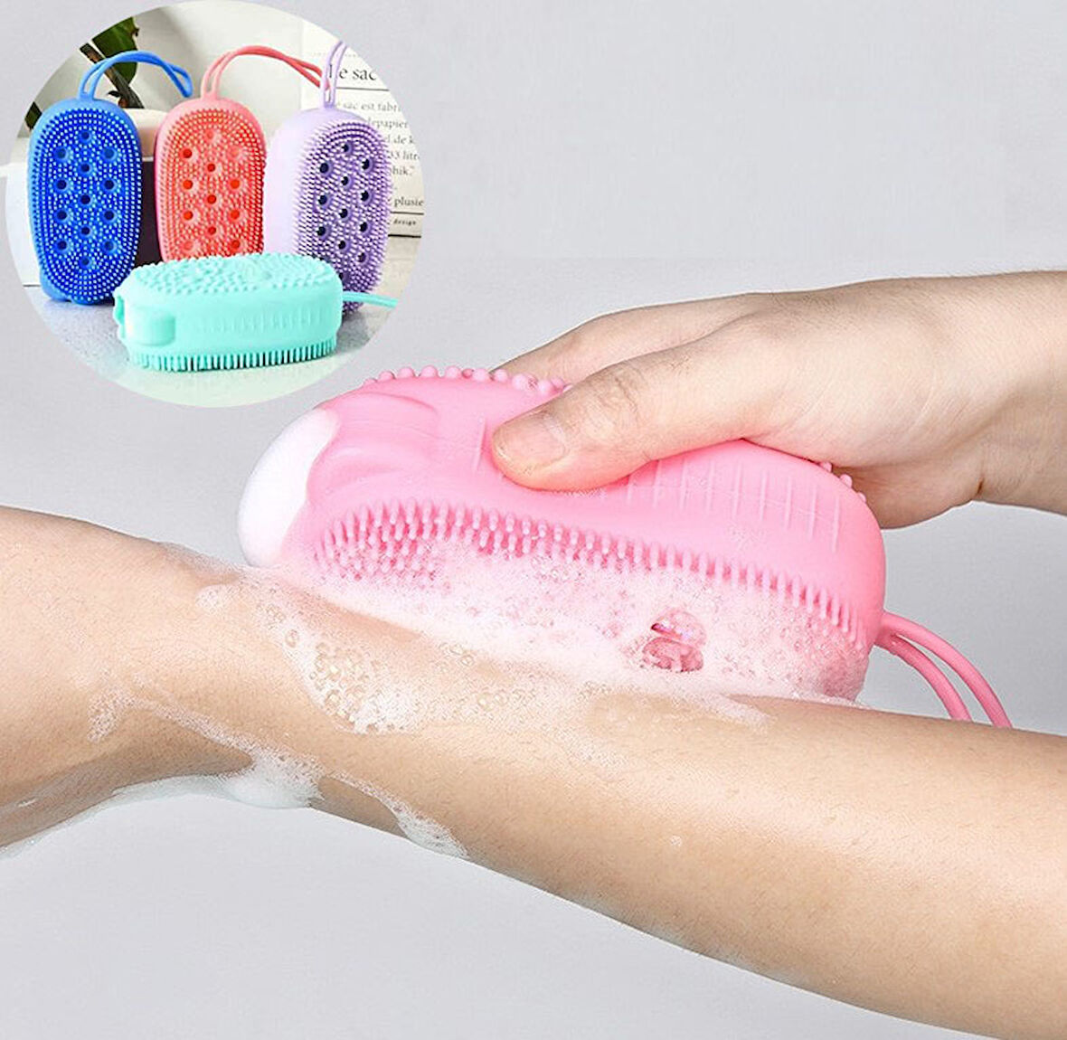 neararsanbizden Süngerli Silikon Banyo Kesesi