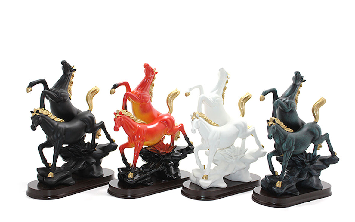 neararsanbizden Polyester 2'li Şahlanmış At Figürü 