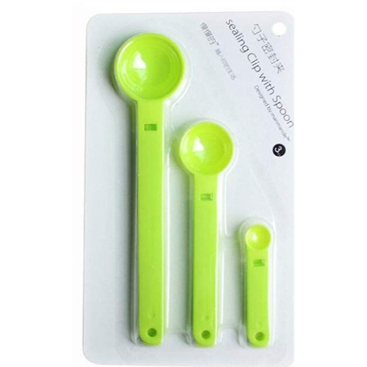 neararsanbizden Ölçme Kaşıklı Poşet Klipsi 3'lü Paket