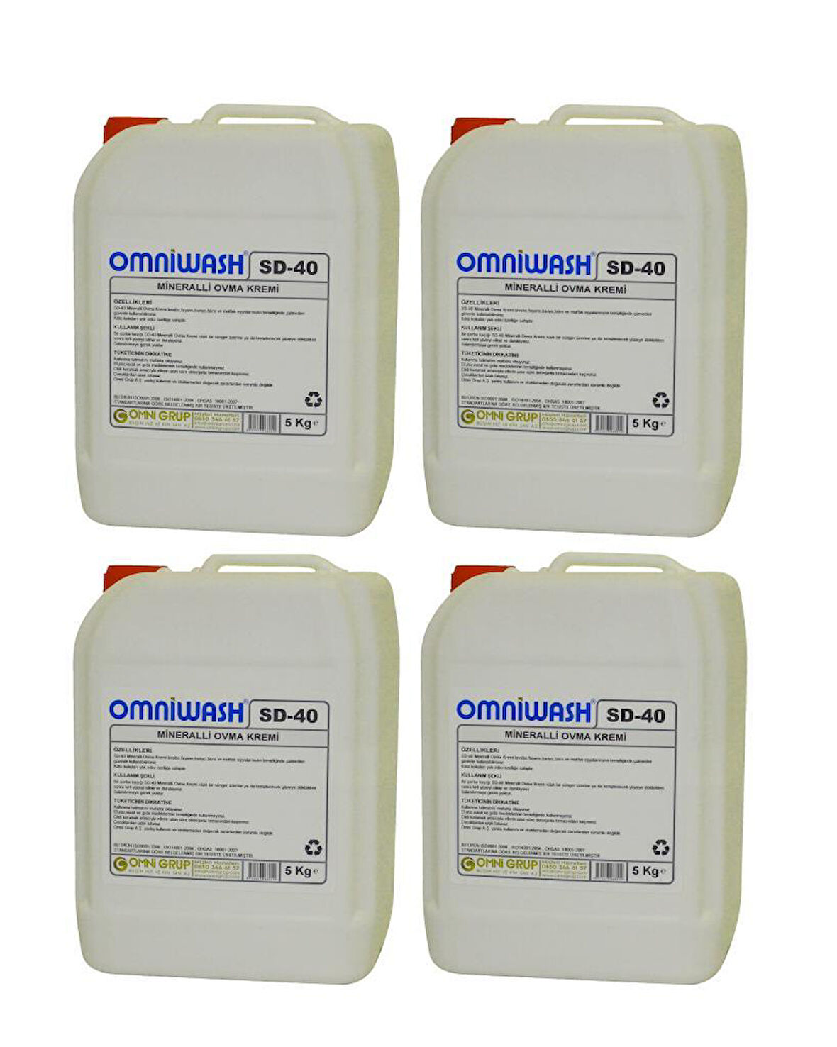 Omniwash SD-40 Mineralli Ovma Temizlik Kremi 5000ml 4 Adet