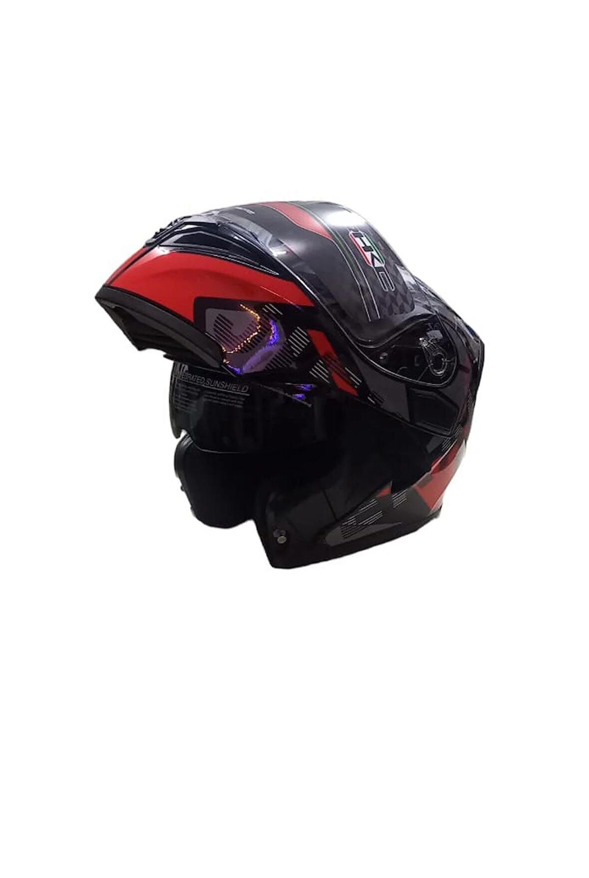 çene açılır kask güneş gözlüklü