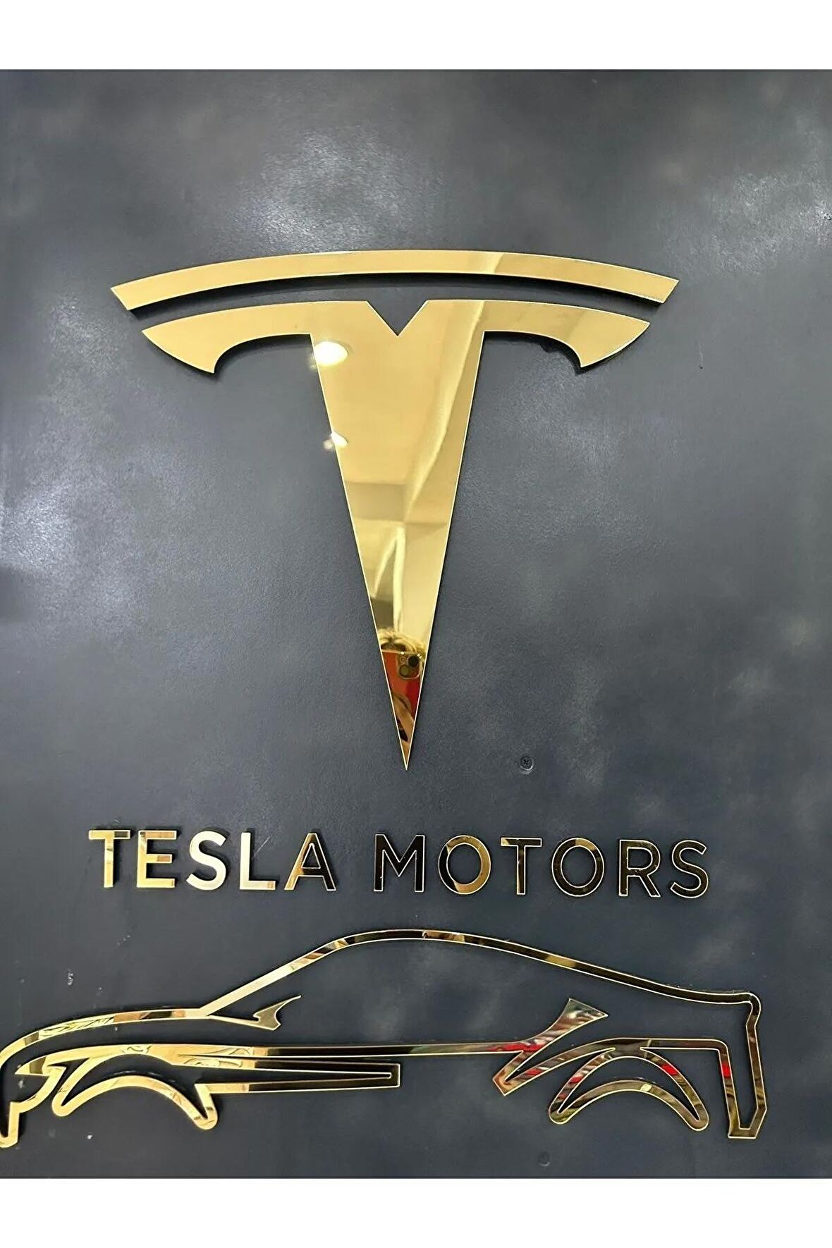 TESLA LOGOlu DUVAR DEKORASYONU 40 cm