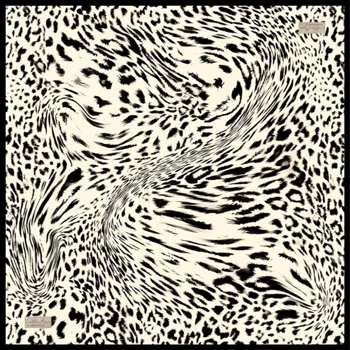 La Boutique Tivil Saf İpek Eşarp 237801 - 49023 Beyaz Karışık Desen