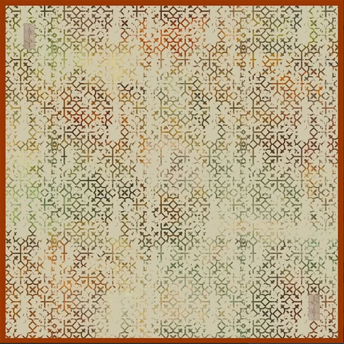 La Boutique Tivil Saf İpek Eşarp 222901 - 49103 Vizon Karışık Desen