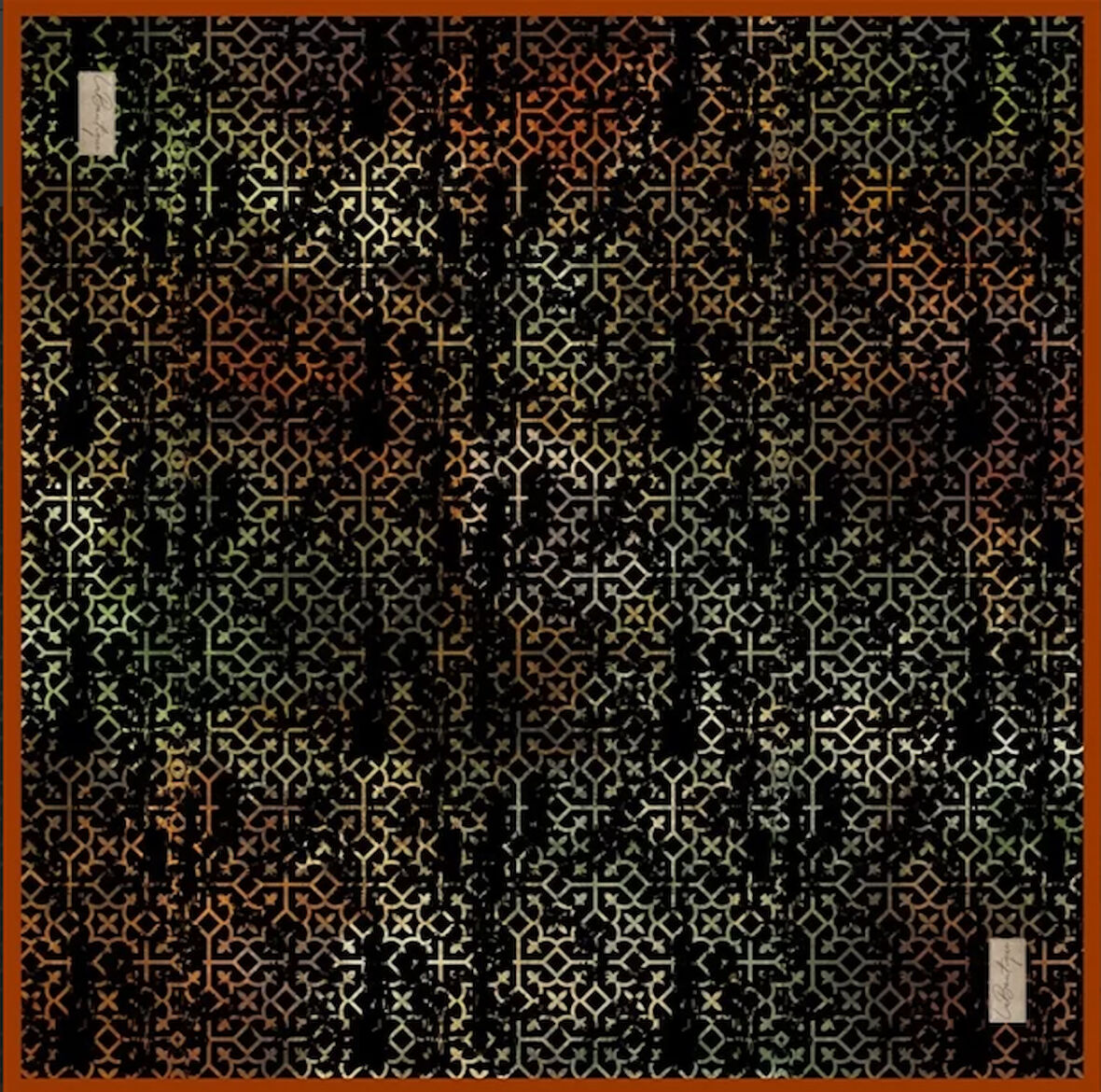 La Boutique Tivil Saf İpek Eşarp 222907 - 49100 Siyah Karışık Desen