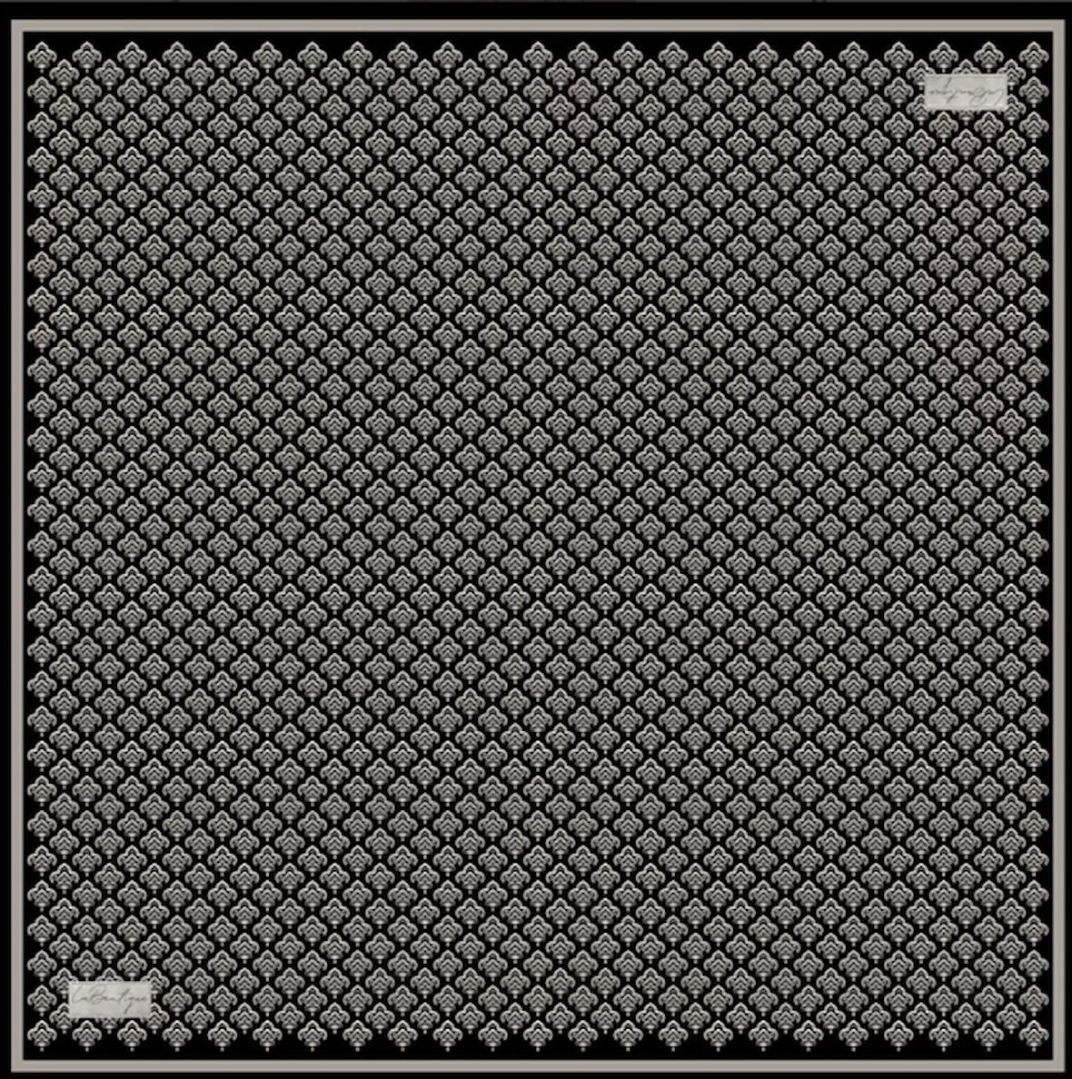 La Boutique Tivil Saf İpek Eşarp 223607 - 49108 Siyah Karışık Desen