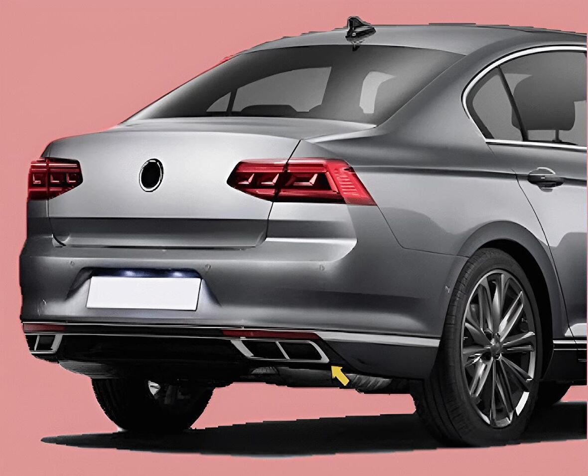 Vw Passat B8.5 Krom Egzoz Çıkış Kromu 3 Parça P.Çelik 2019 ve Üzeri