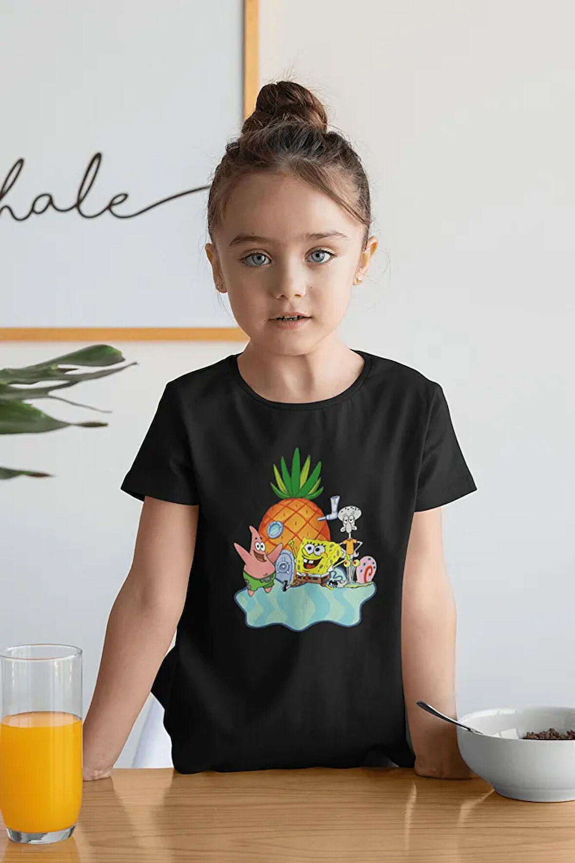 Süngerbob Karakterleri Baskılı Unisex Çizgi Film Çocuk Tişört (1-12 YAŞ)