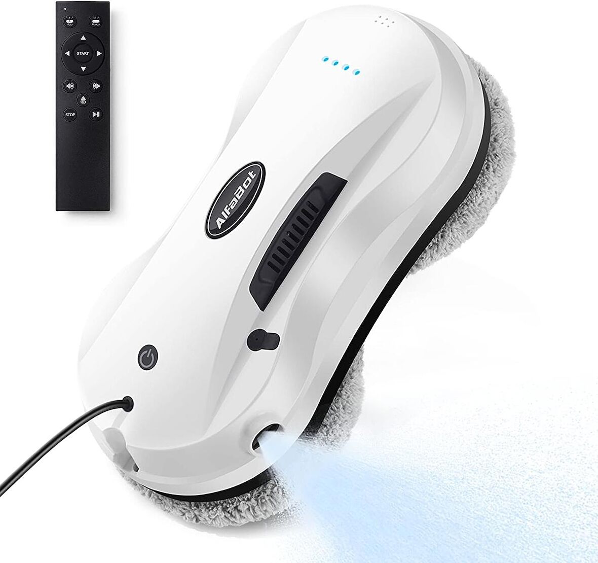 AlfaBot X7 Akıllı Cam Temizleme Robotu, Otomatik Su Püskürtmeli 