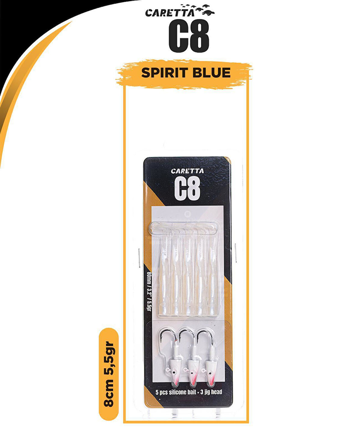 Caretta C8 8cm 5.5gr Lrf Silikon Yem   Blue Spirit