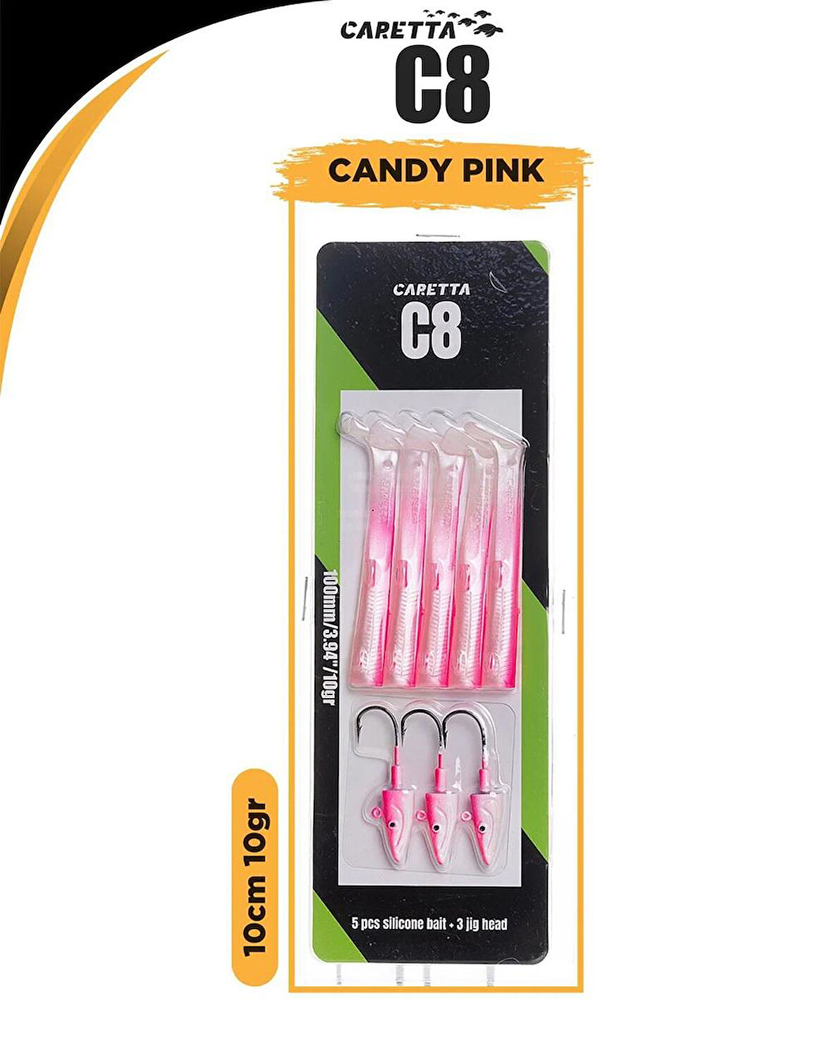 Caretta C8 10cm 10gr Lrf Silikon Yem   Candy Pink