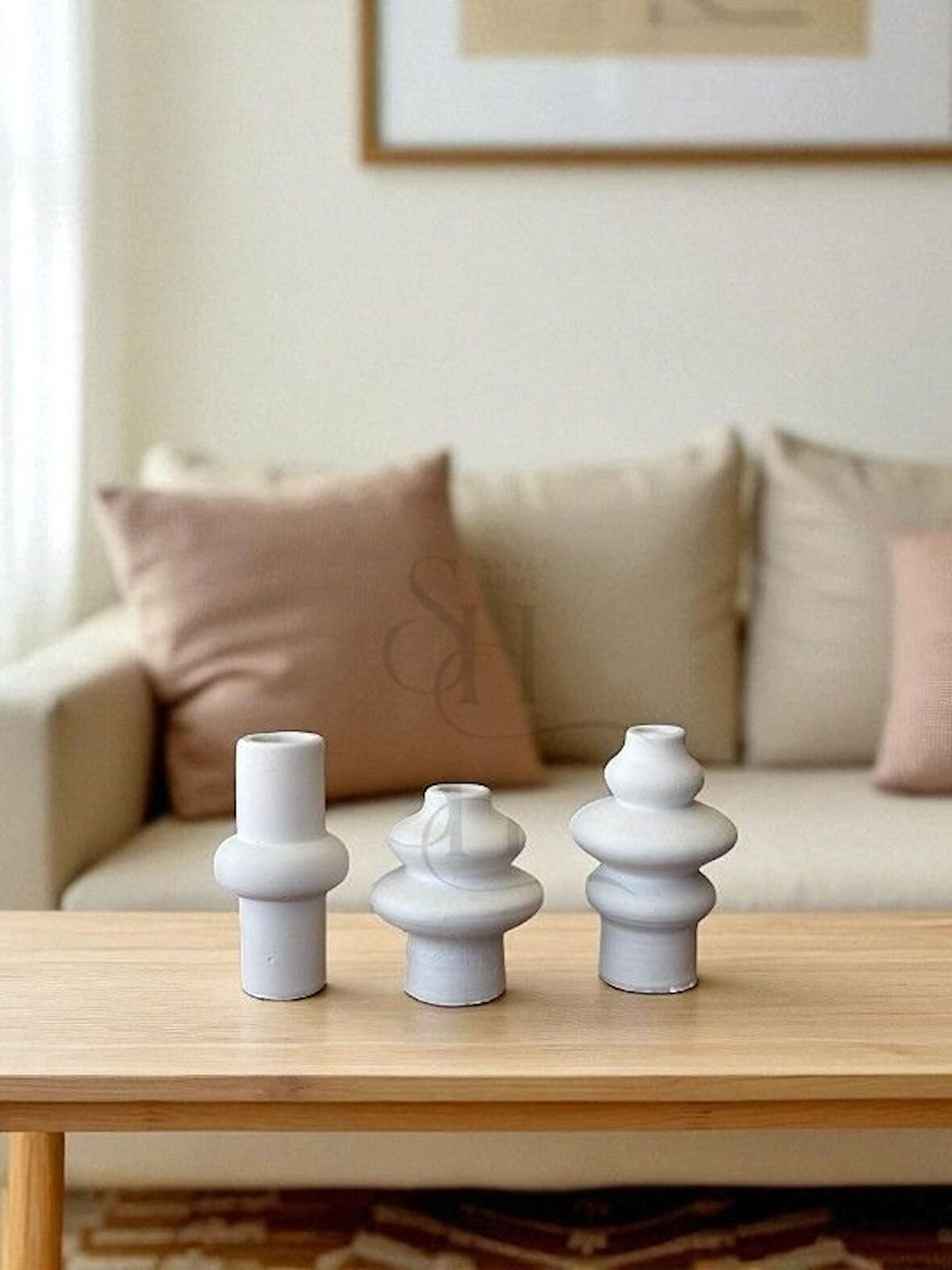 3'lü HM Model İskandinav Dekoratif Mini Vazo Set