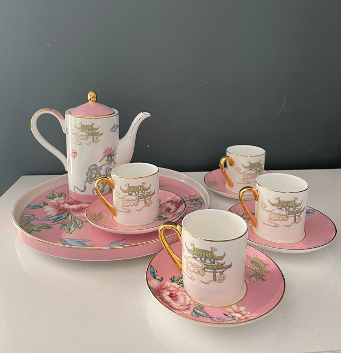 ROYKING PAOLA 11 PARÇA KAHVE SETİ  BONE CHINA