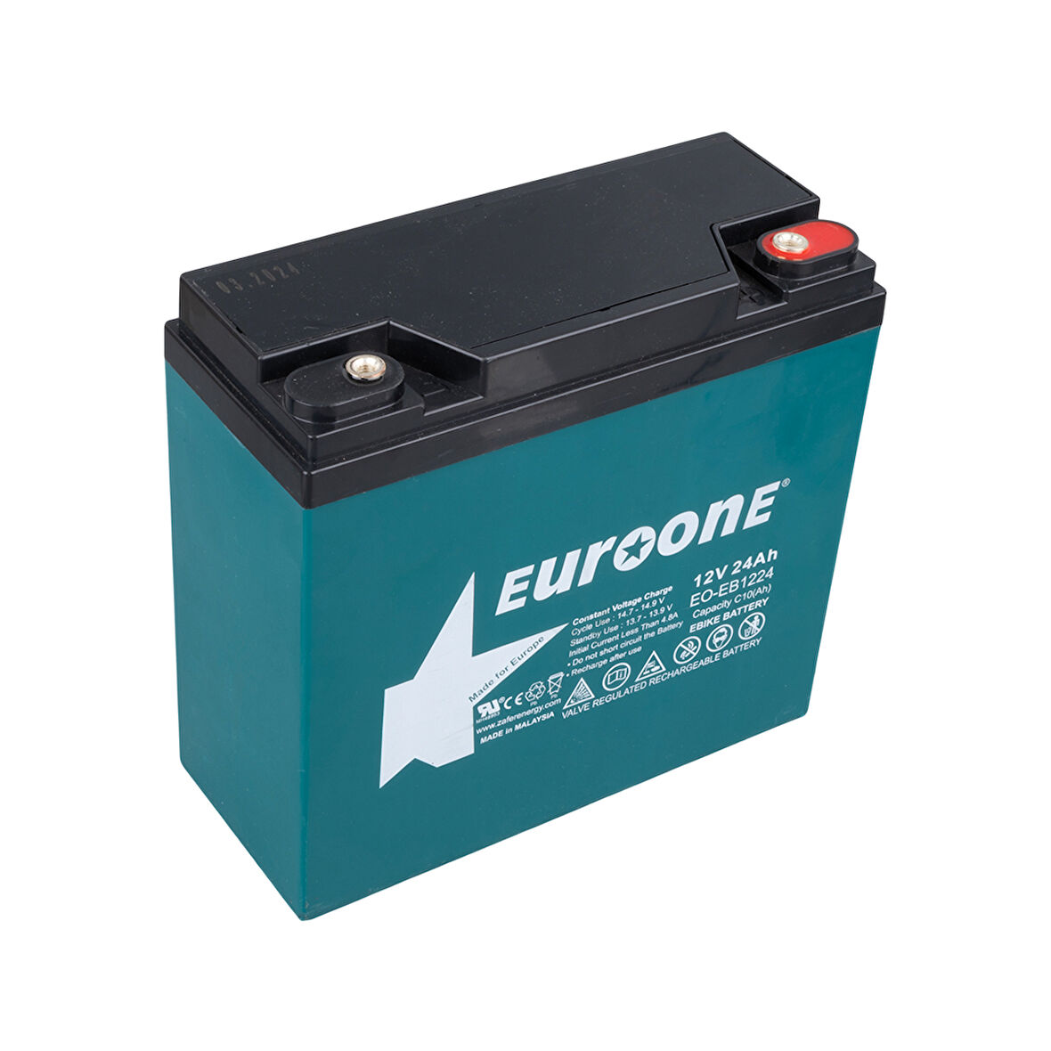 EUROONE EO-EB1224 12V 24AH E-BIKE ELEKTRİKLİ BİSİKLET AKÜSÜ (180 X 76 X 167 MM) (4593)