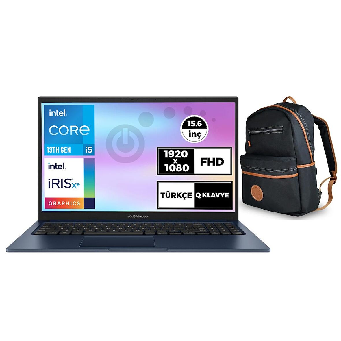 Asus Vivobook 15 Intel Core i5-1335U 16GB 1TB SSD 15.6" FHD Freedos Taşınabilir Bilgisayar X1504VA-NJ089 029 + Çanta