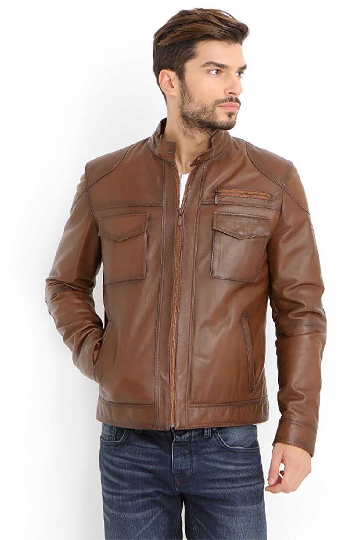 DERİCLUB E946  Gerçek Deri  Erkek Mont