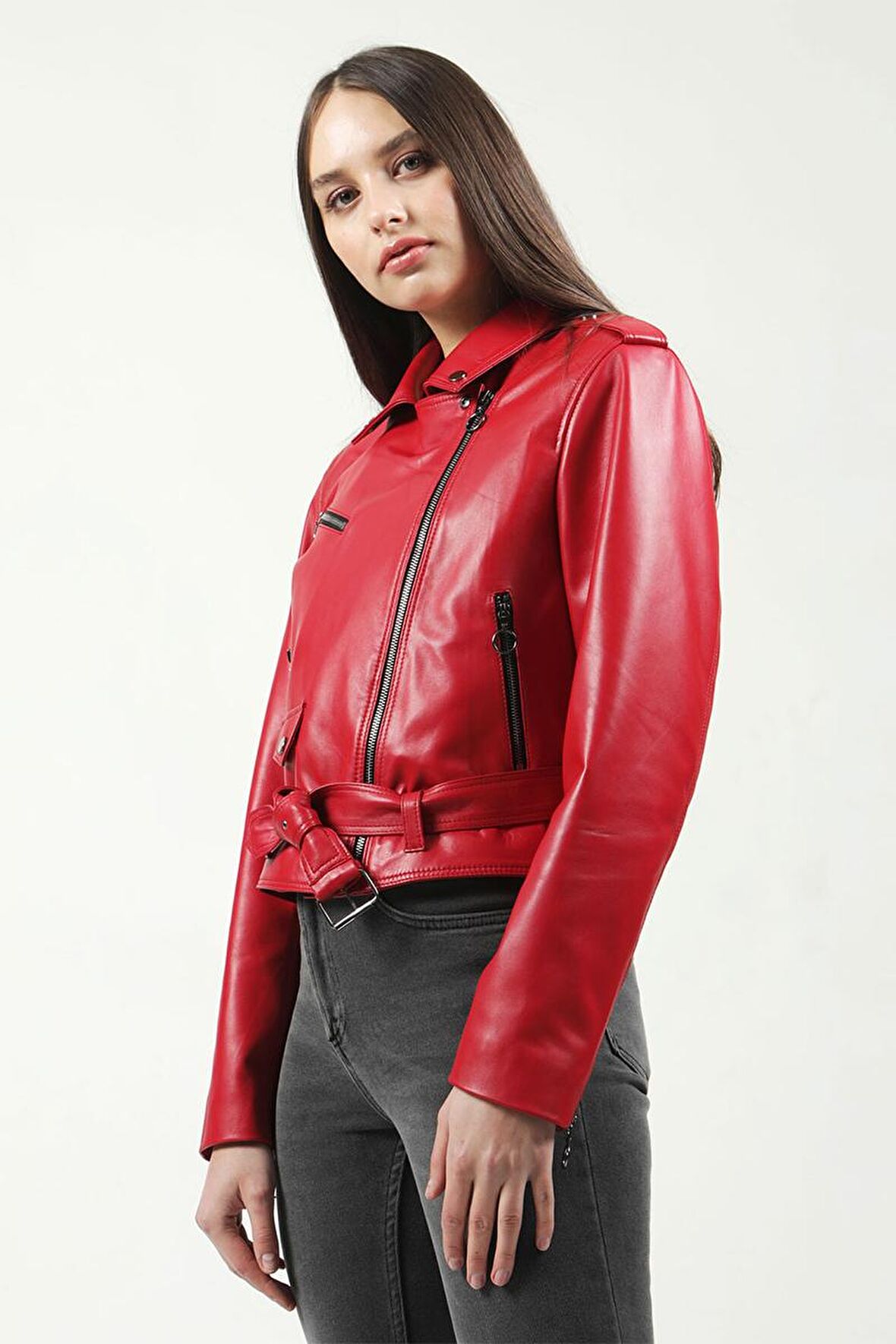 DERİCLUB VGN2 Gerçek Deri Oversize Kadın Mont