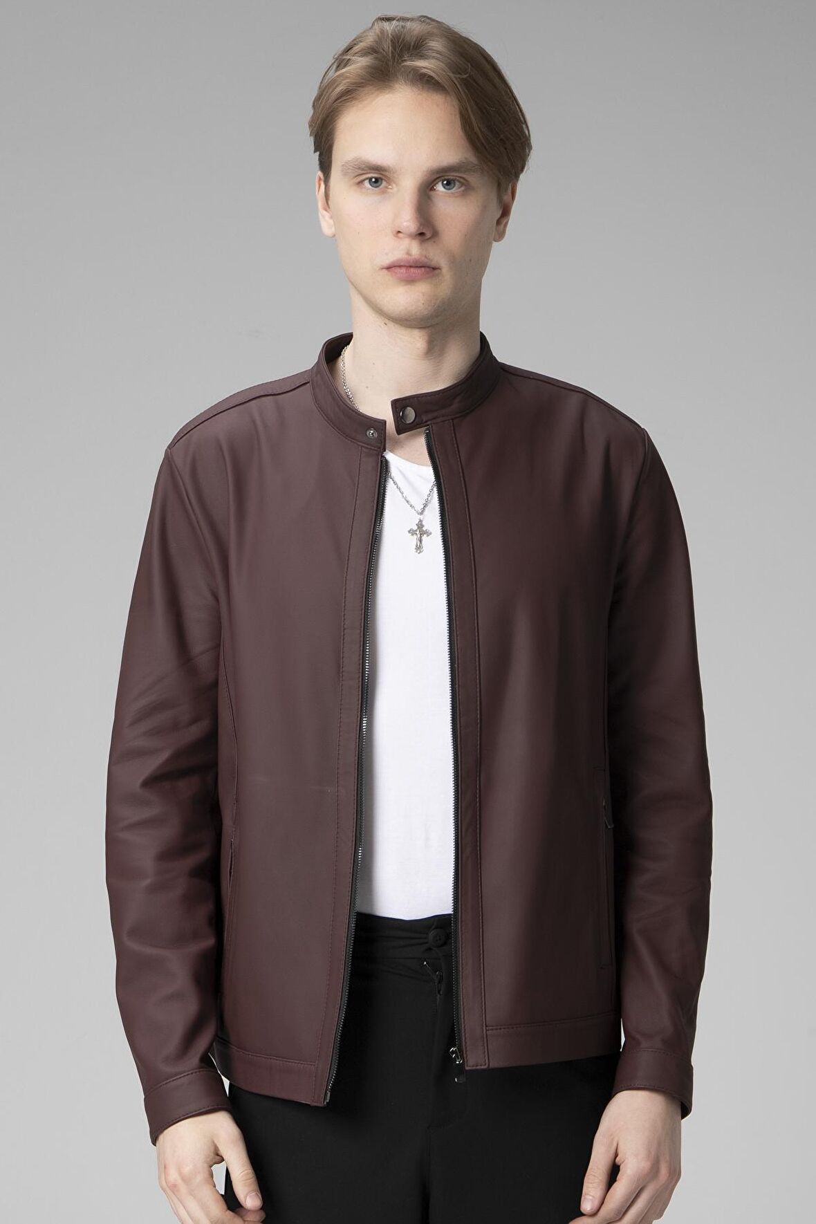 DERİCLUB RONALDO TAFTA Gerçek Deri Erkek Ceket