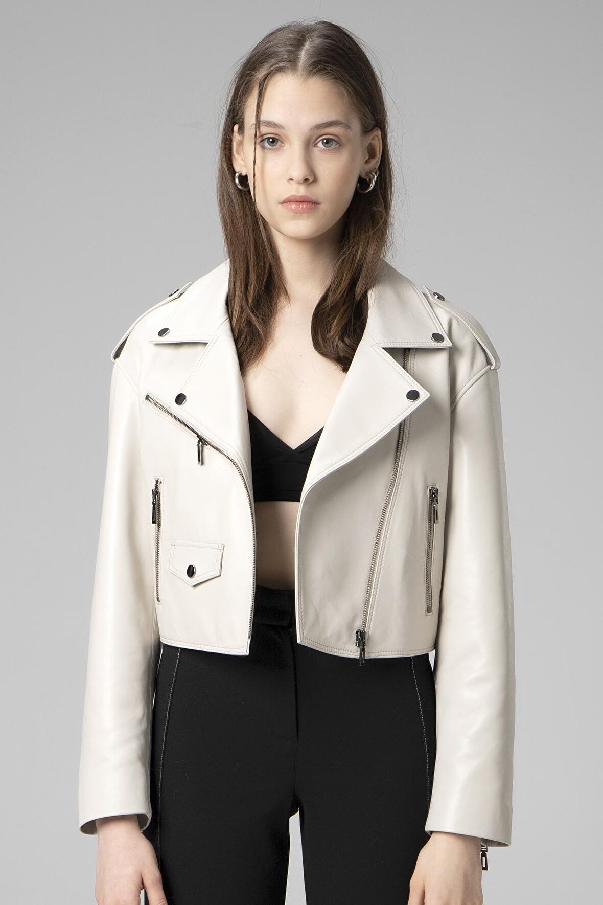 DERİCLUB WM038A Gerçek Deri Kadın Mont