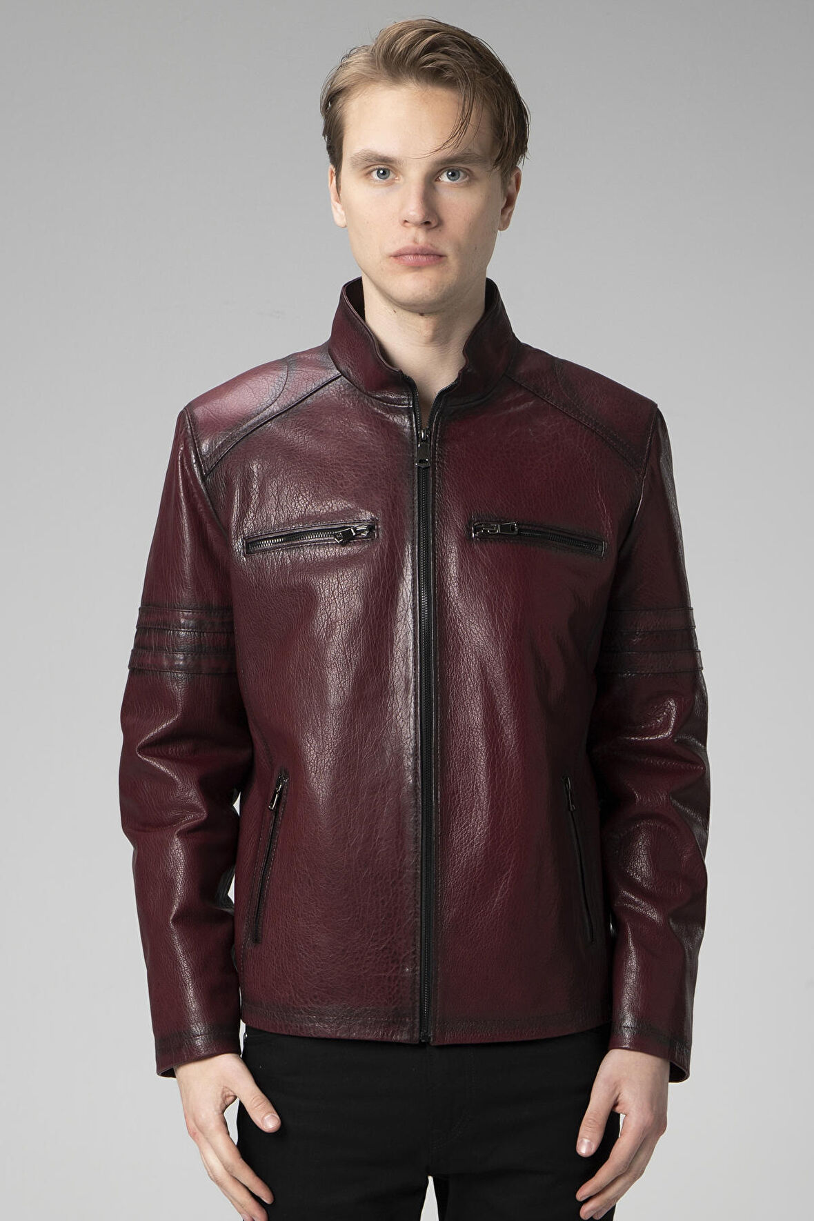 DERİCLUB E2214 JUMBO Gerçek Deri Erkek Mont