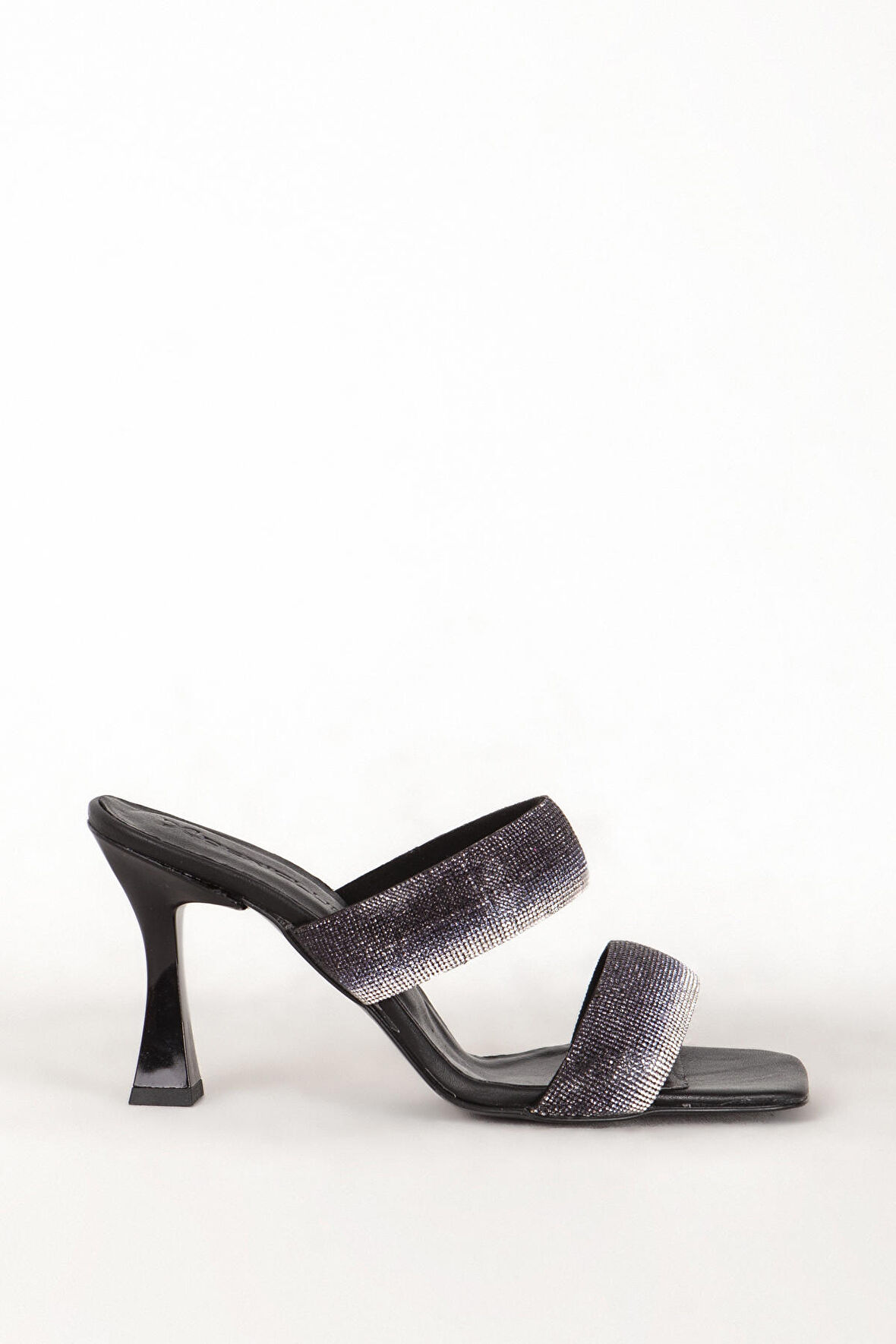 DERİCLUB 7719 Gerçek Deri Taşlı Kadın Topuklu Terlik