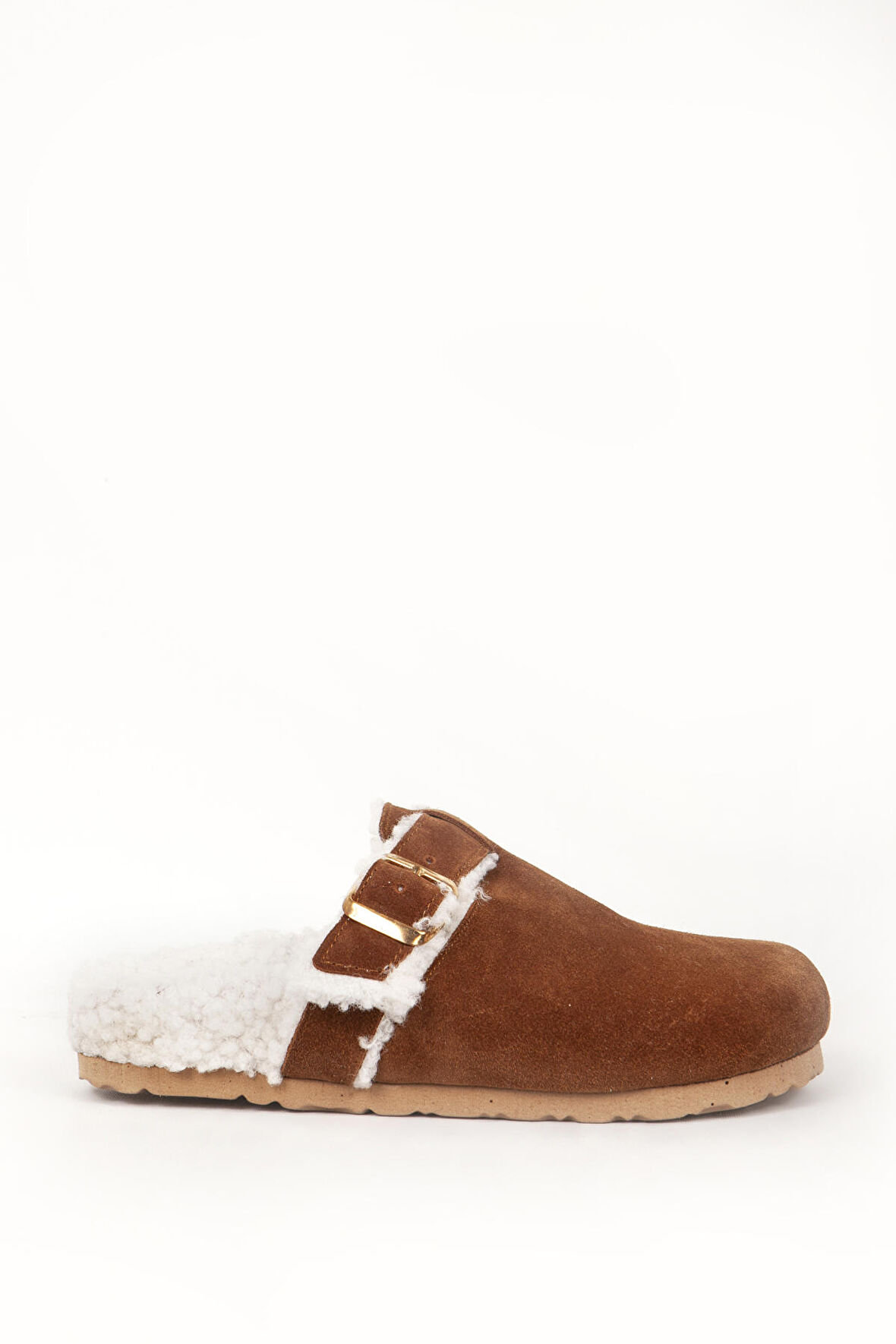 DERİCLUB 7964 Gerçek Süet Deri Ucu Kapalı Kadın Terlik