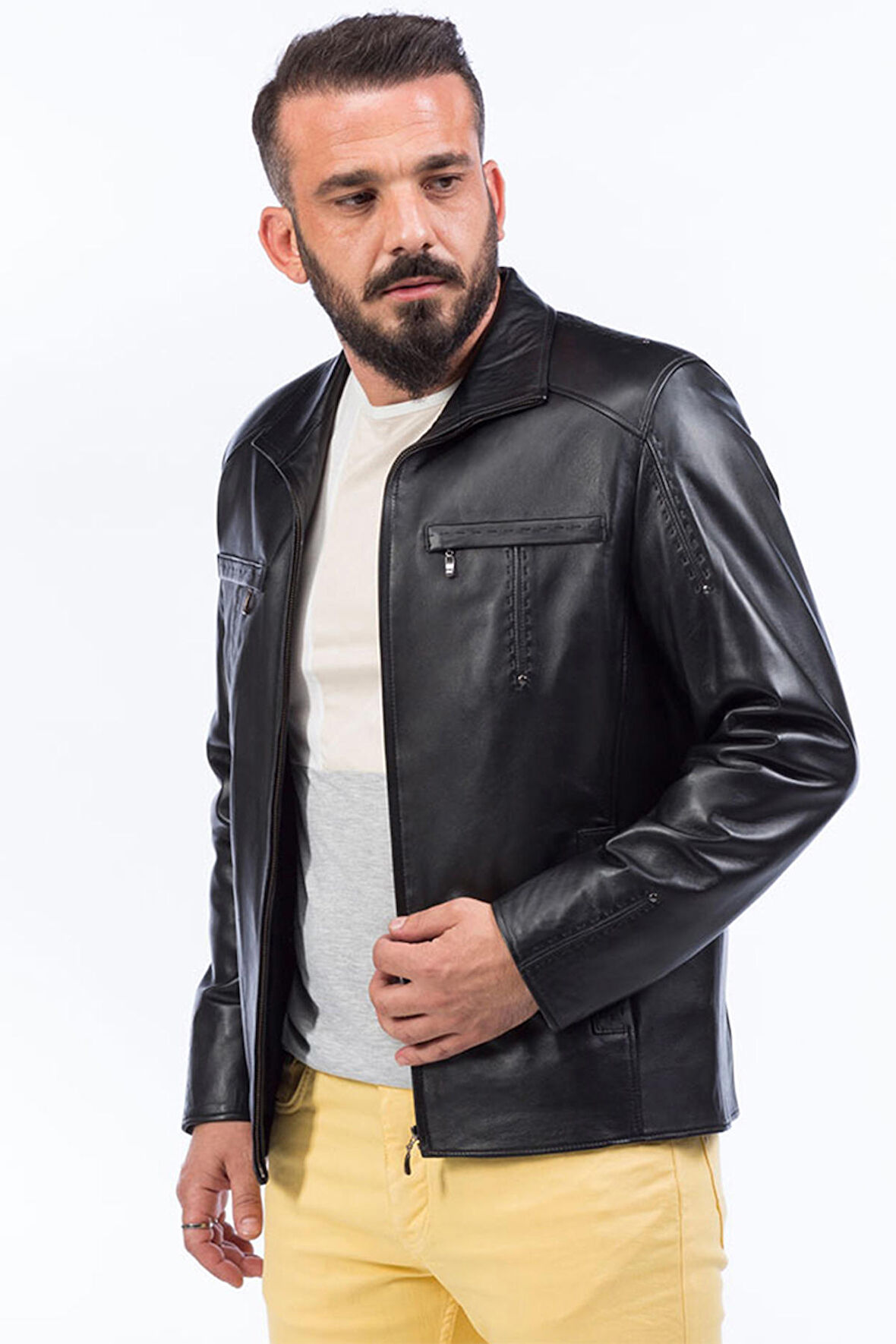 DERİCLUB E924 Gerçek Deri Erkek Mont