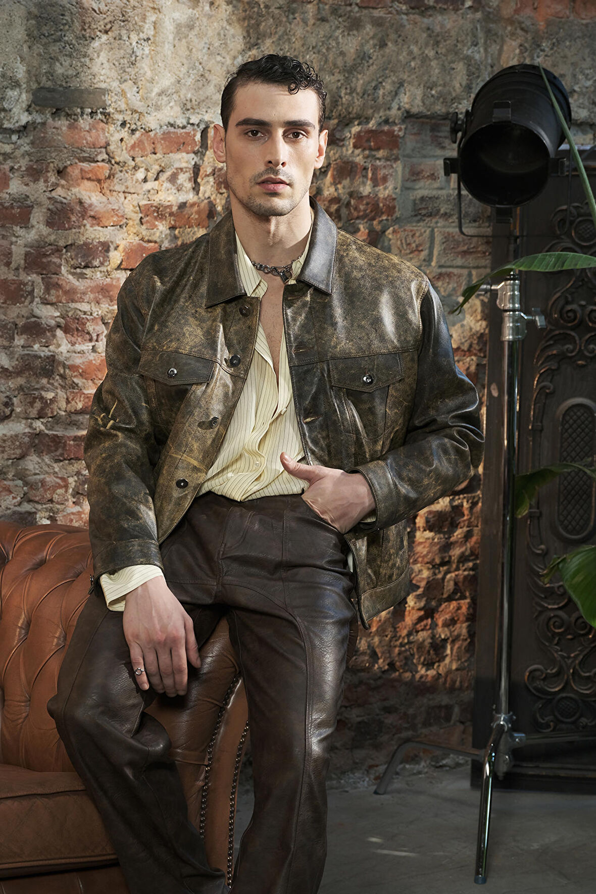 DERİCLUB WM2217 Gerçek Dökme Deri Erkek Ceket