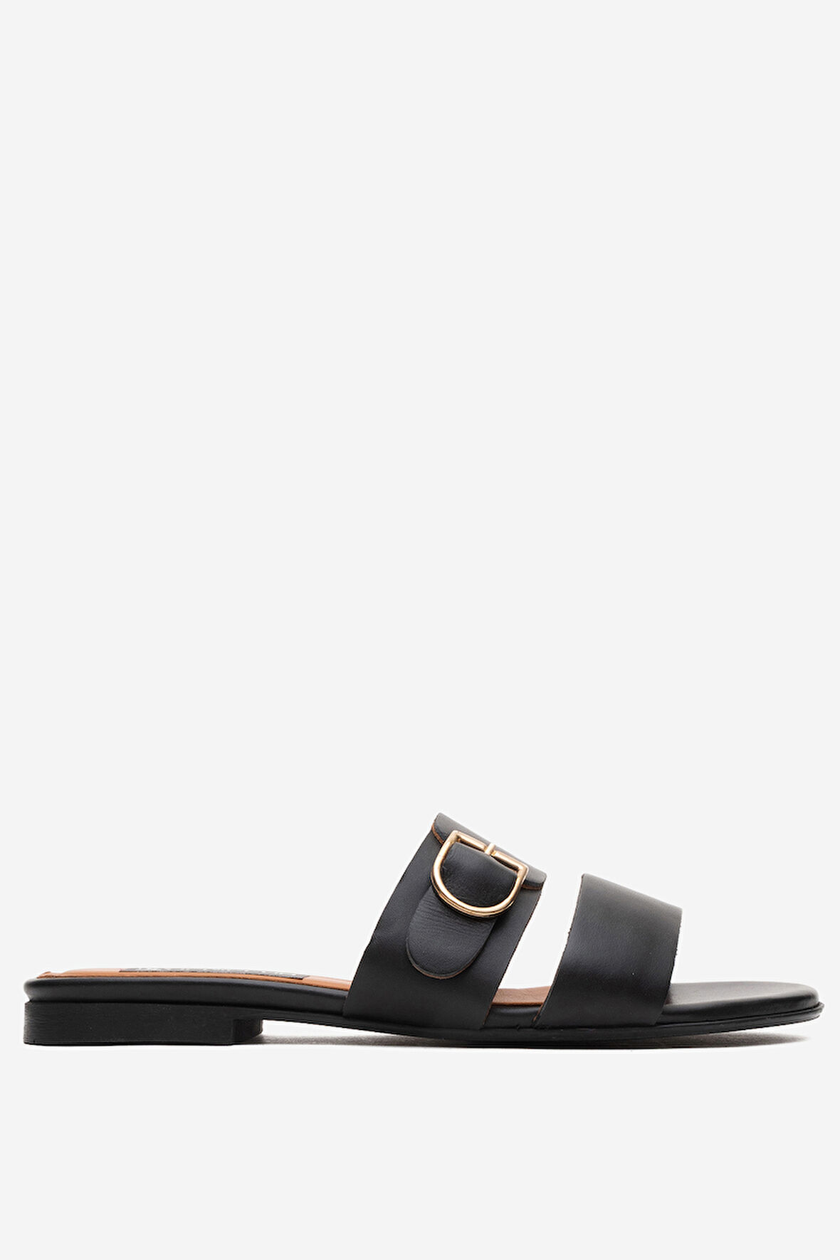 DERİCLUB RC 015 R005 Gerçek Deri Kadın Terlik SİYAH