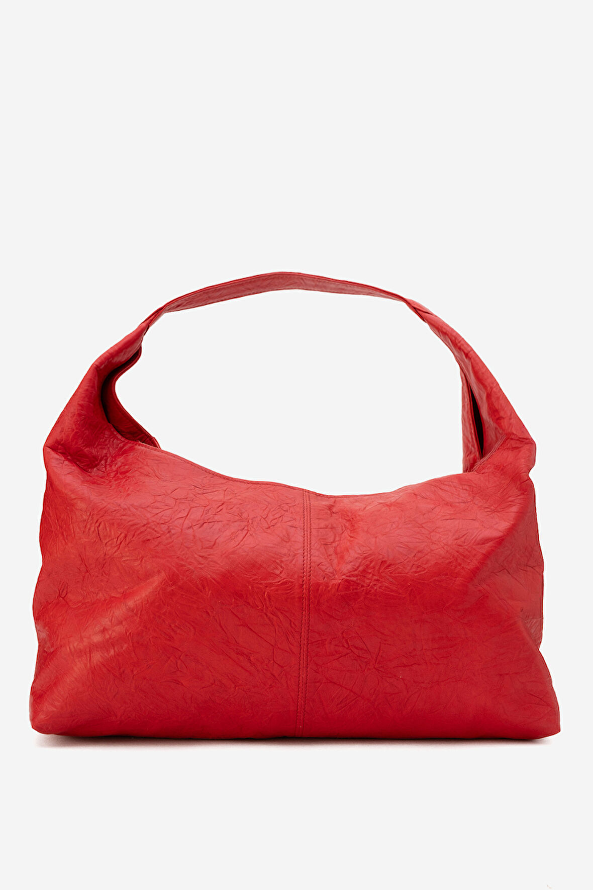 DERİCLUB Vega Kadın Salaş Görünümlü Tote Çanta Gerçek Deri KIRMIZI