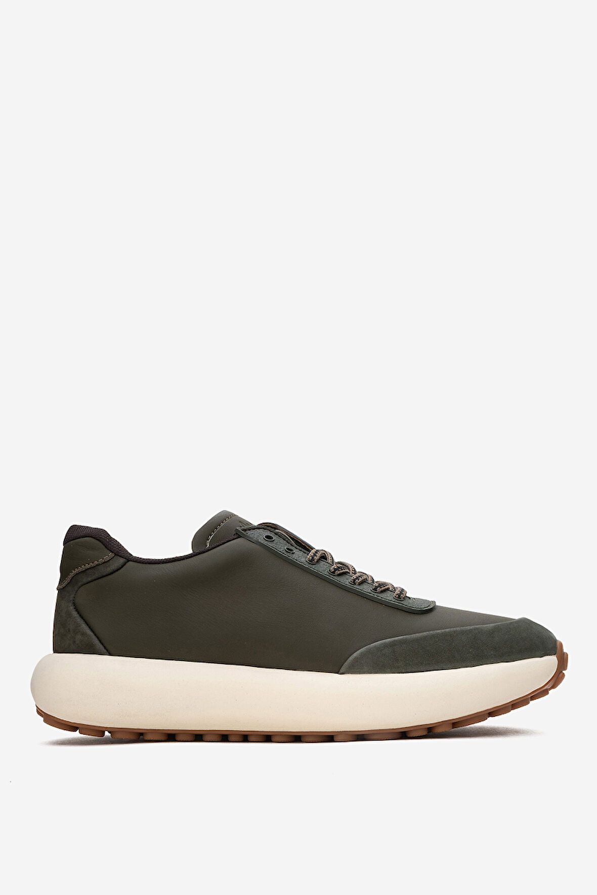 MARCOMEN Erkek Kalın Taban Bağcıklı Sneaker Gerçek Deri MC 21257 HAKİ
