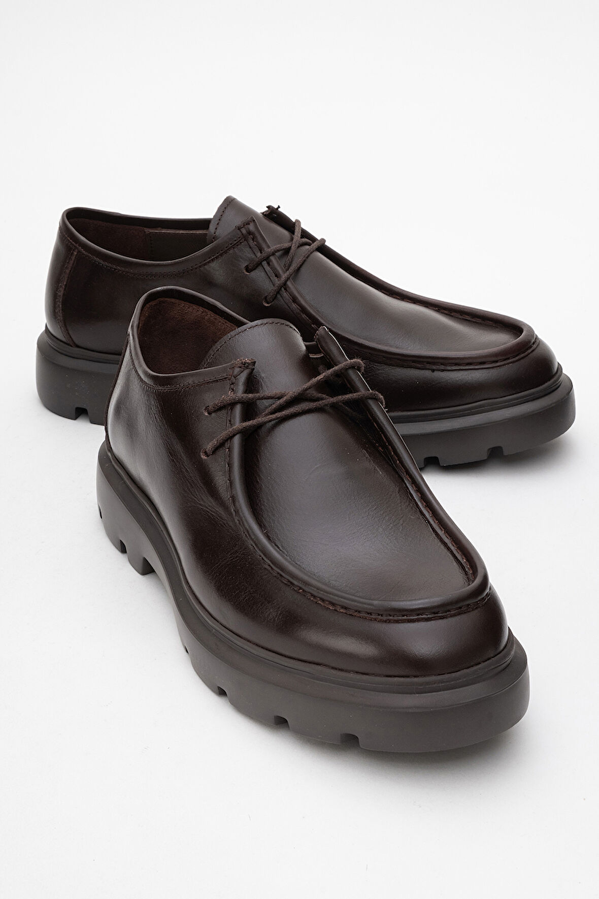 DERİCLUB Erkek Kalın Taban Comfort Ayakkabı Gerçek Deri CR 2646 KAHVERENGİ