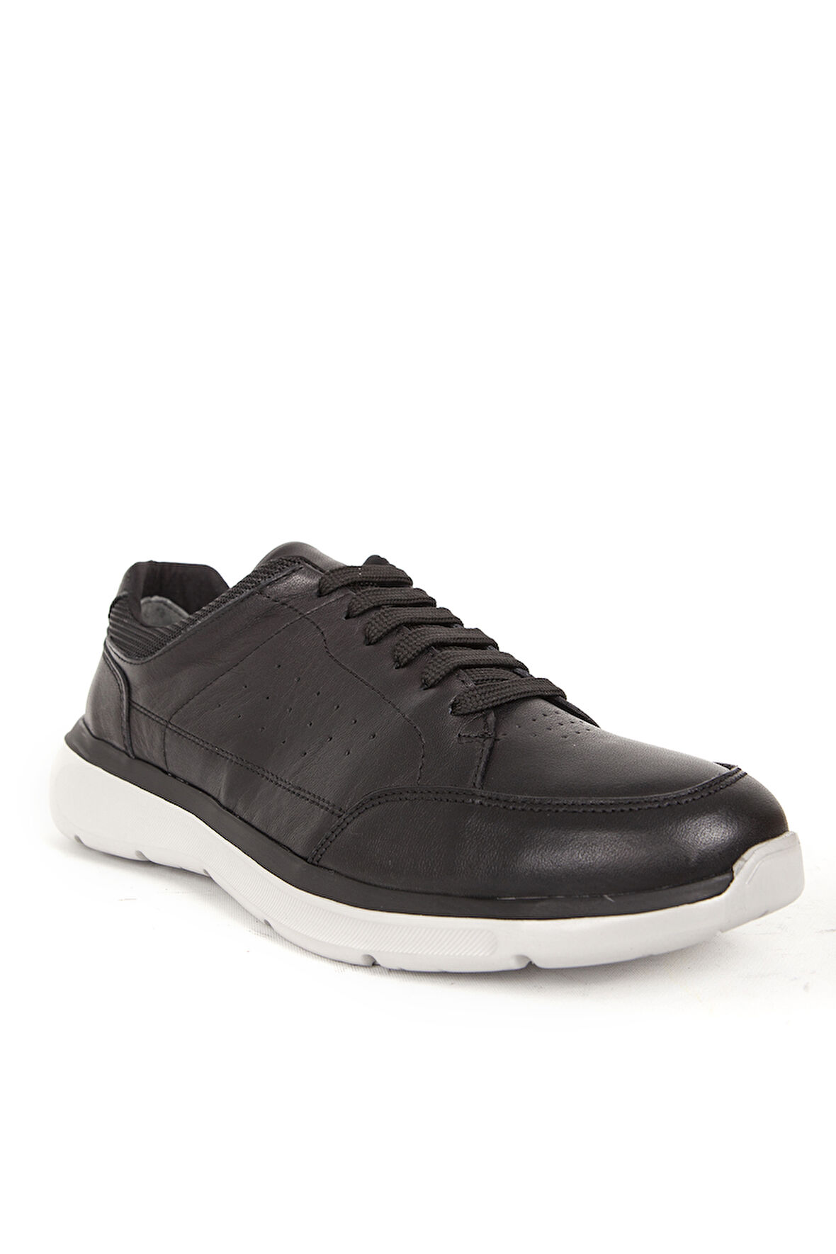 DERİCLUB Erkek Bağcıklı Comfort Günlük Ayakkabı Gerçek Deri FR 242010 SİYAH