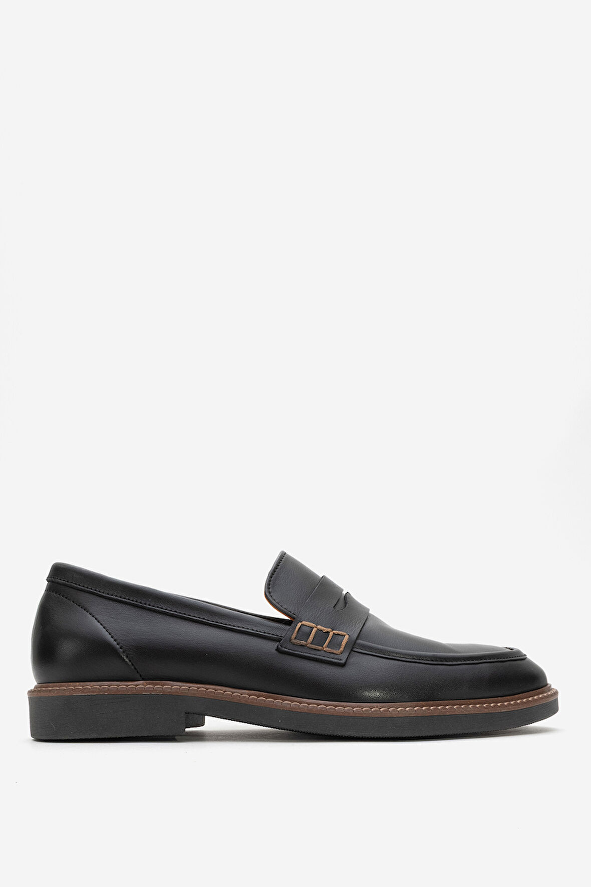 DERİCLUB Erkek Gerçek Deri Klasik Loafer FR 242025 SİYAH